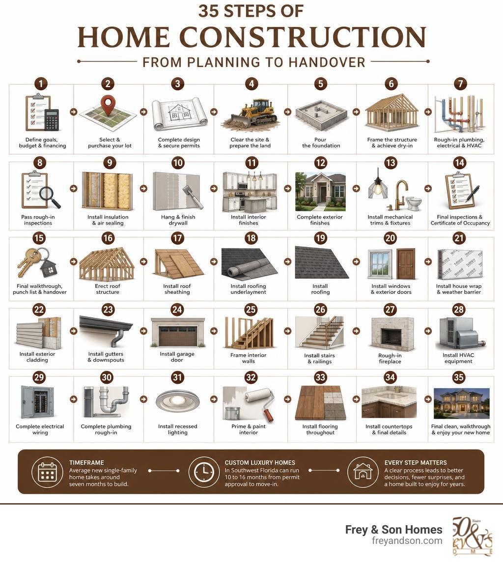 35 steps of home construction from planning to handover infographic infographic 35 steps of home construction from planning to handover infographic infographic