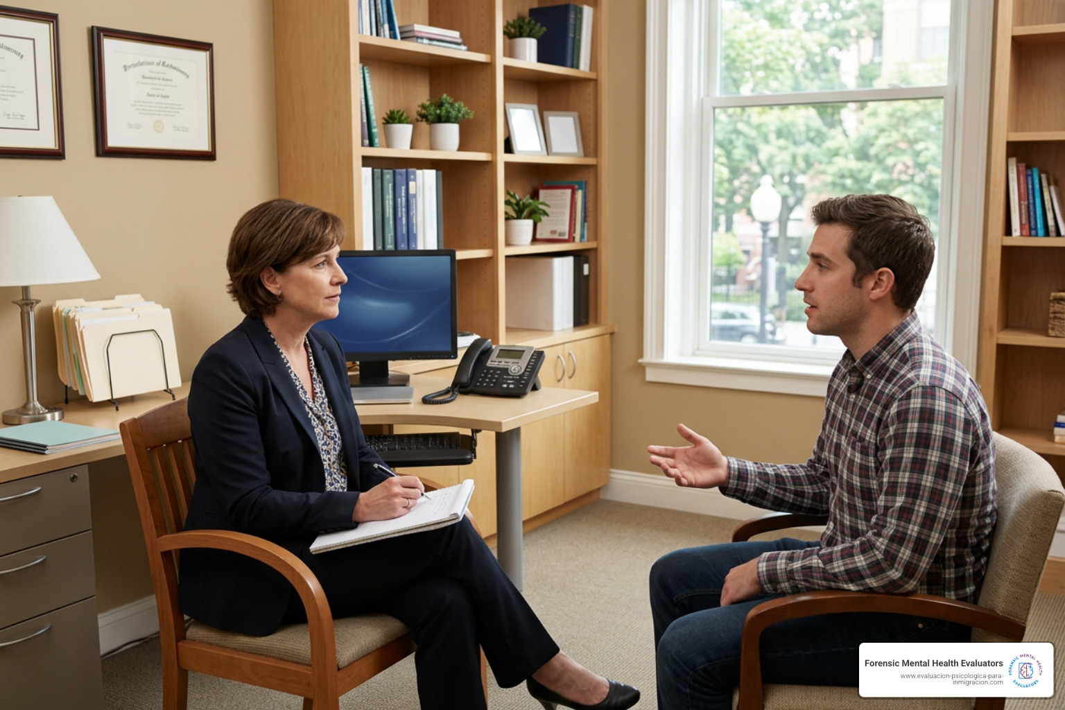 psychologist conducting an interview