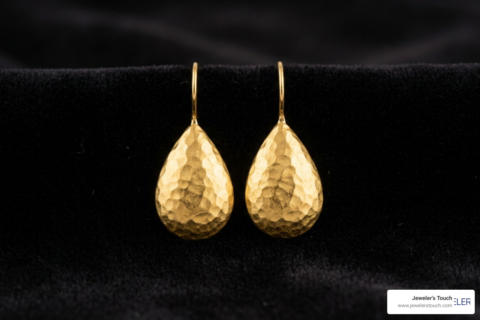 Handcrafted pure gold earrings with a rich yellow hue