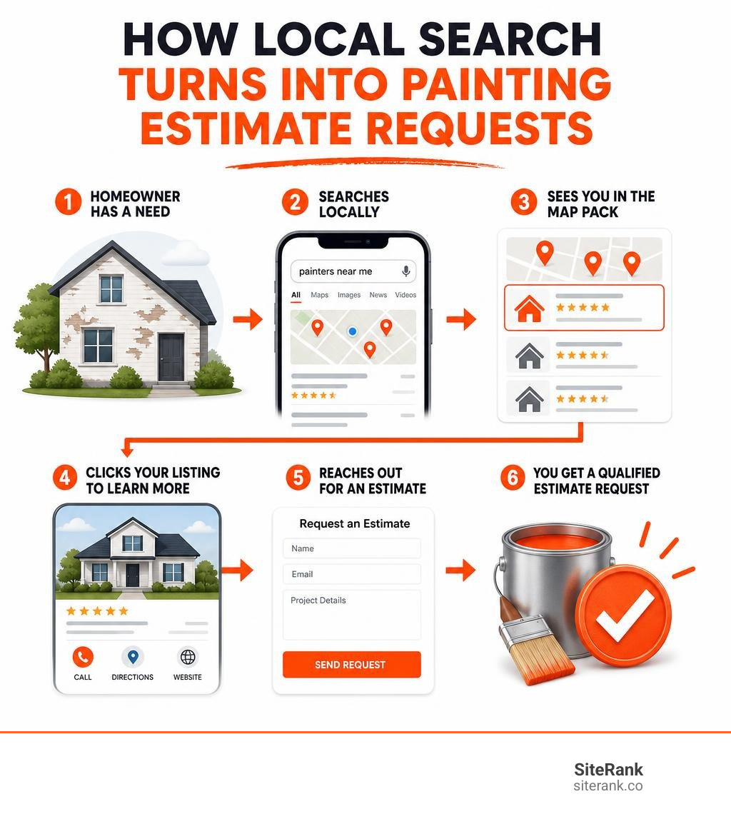 How local search turns into painting estimate requests for house painters infographic How local search turns into painting estimate requests for house painters infographic
