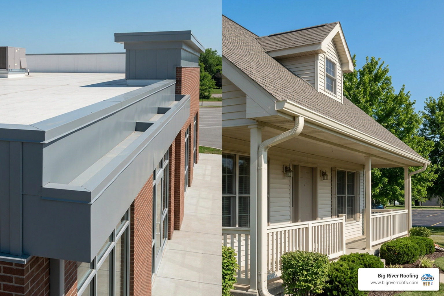 commercial box gutters vs residential K-style gutters
