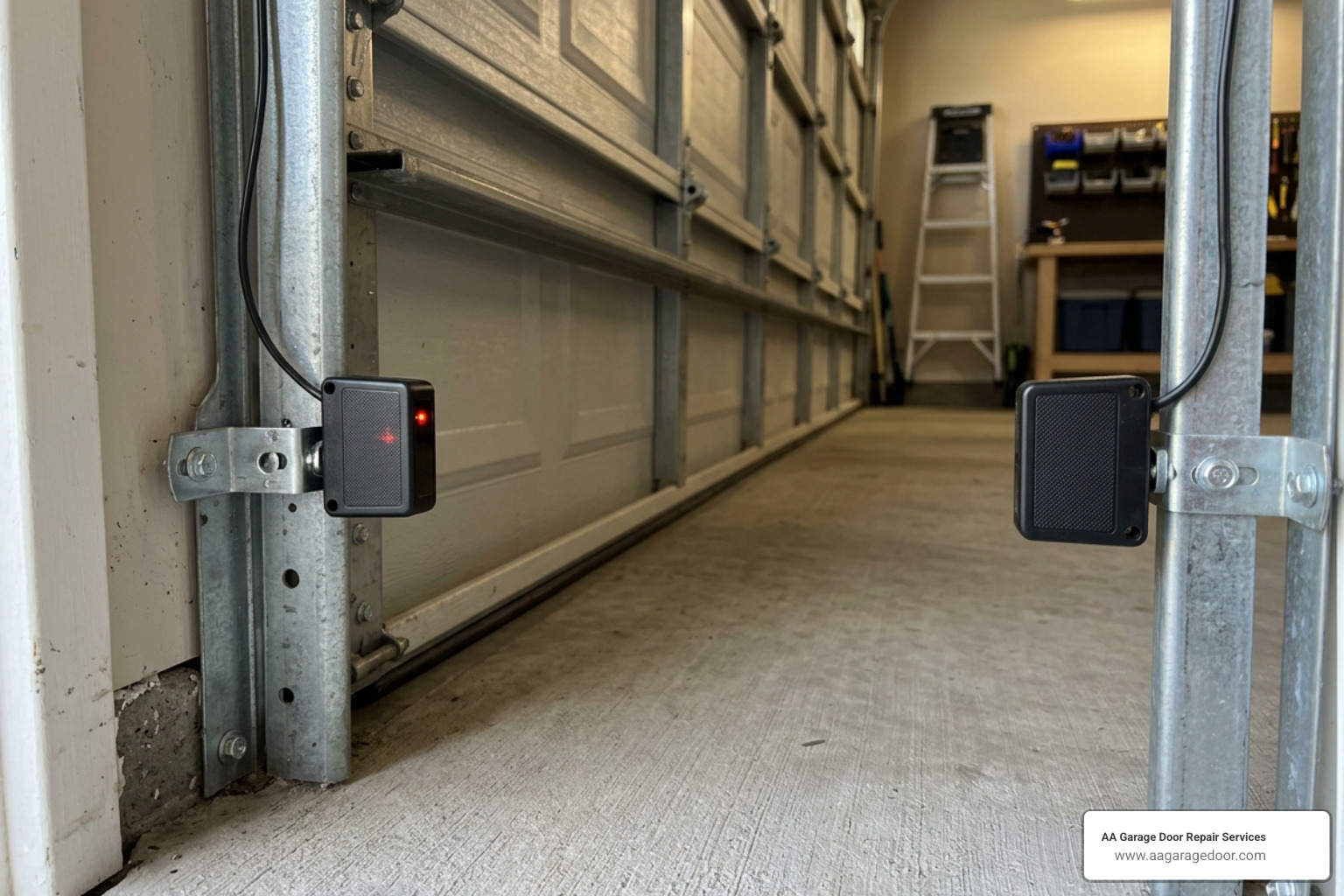 garage door safety sensors mounted on the tracks near the floor garage door safety sensors mounted on the tracks near the floor