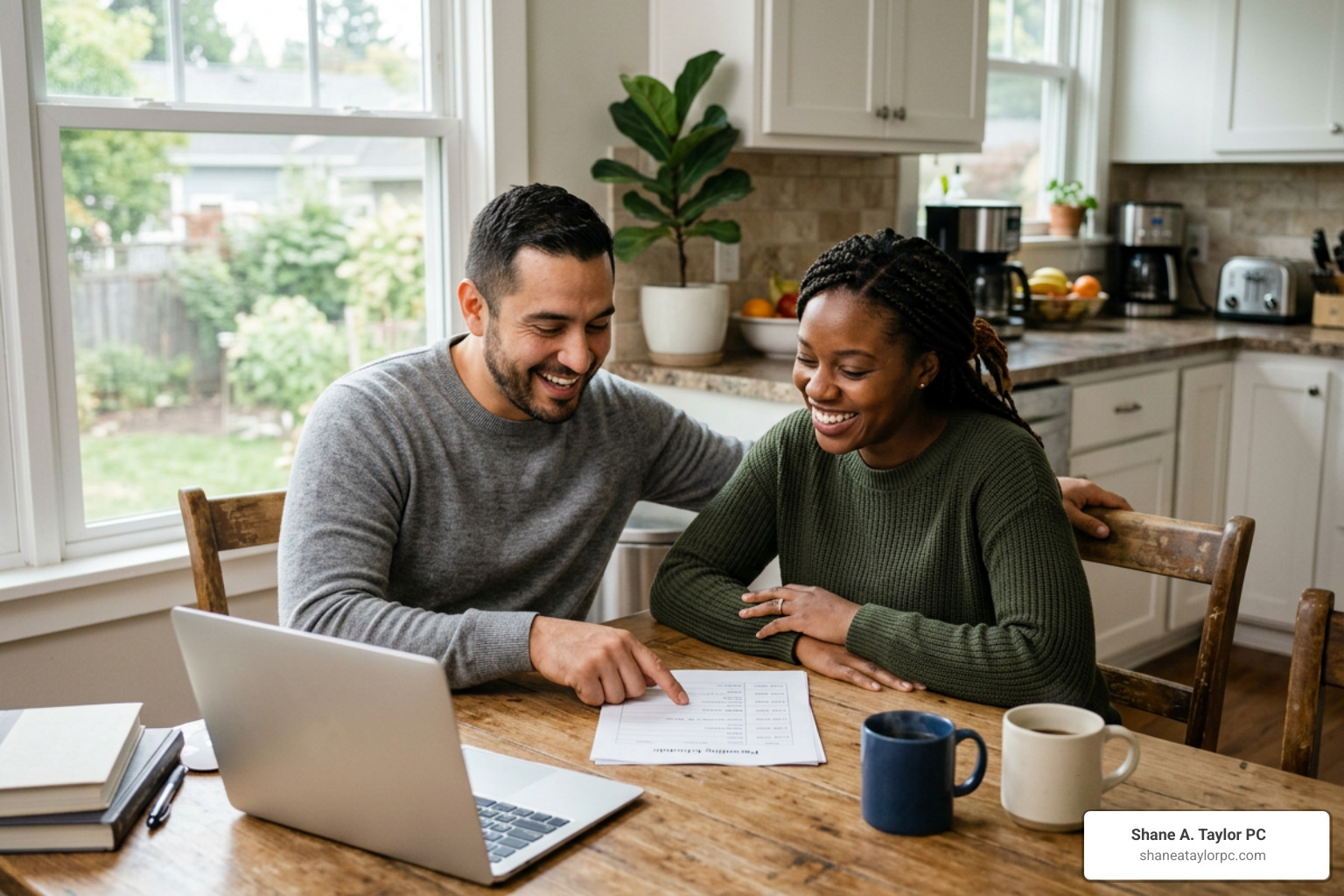 Parents co-parenting peacefully and creating a structured parenting plan