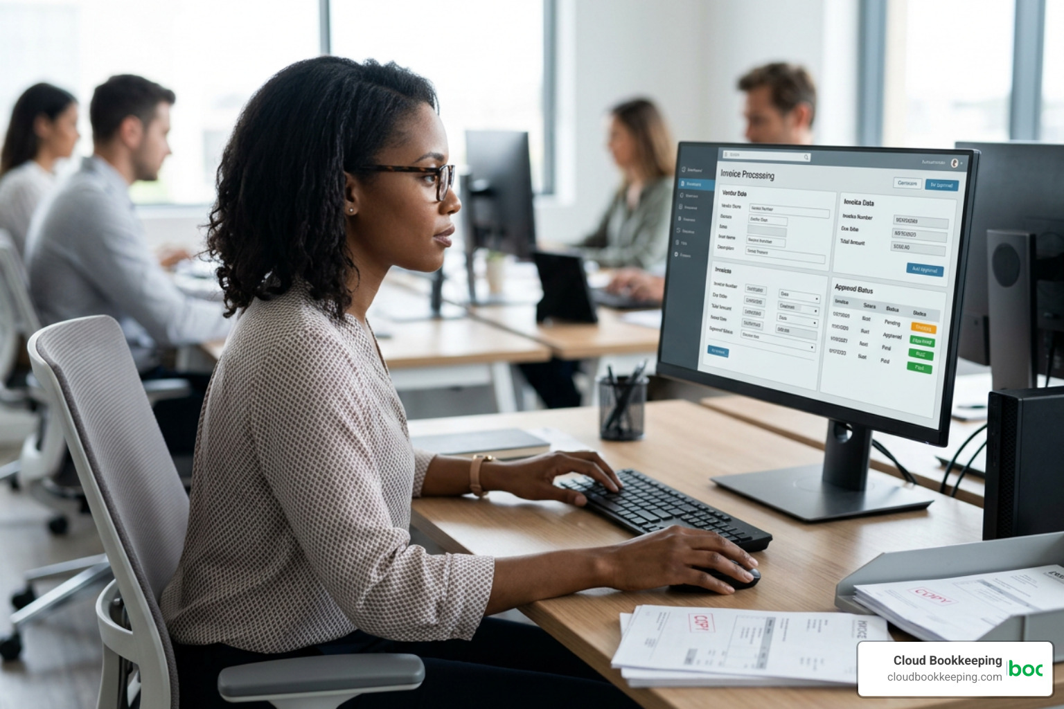 AI-powered OCR technology extracting invoice data