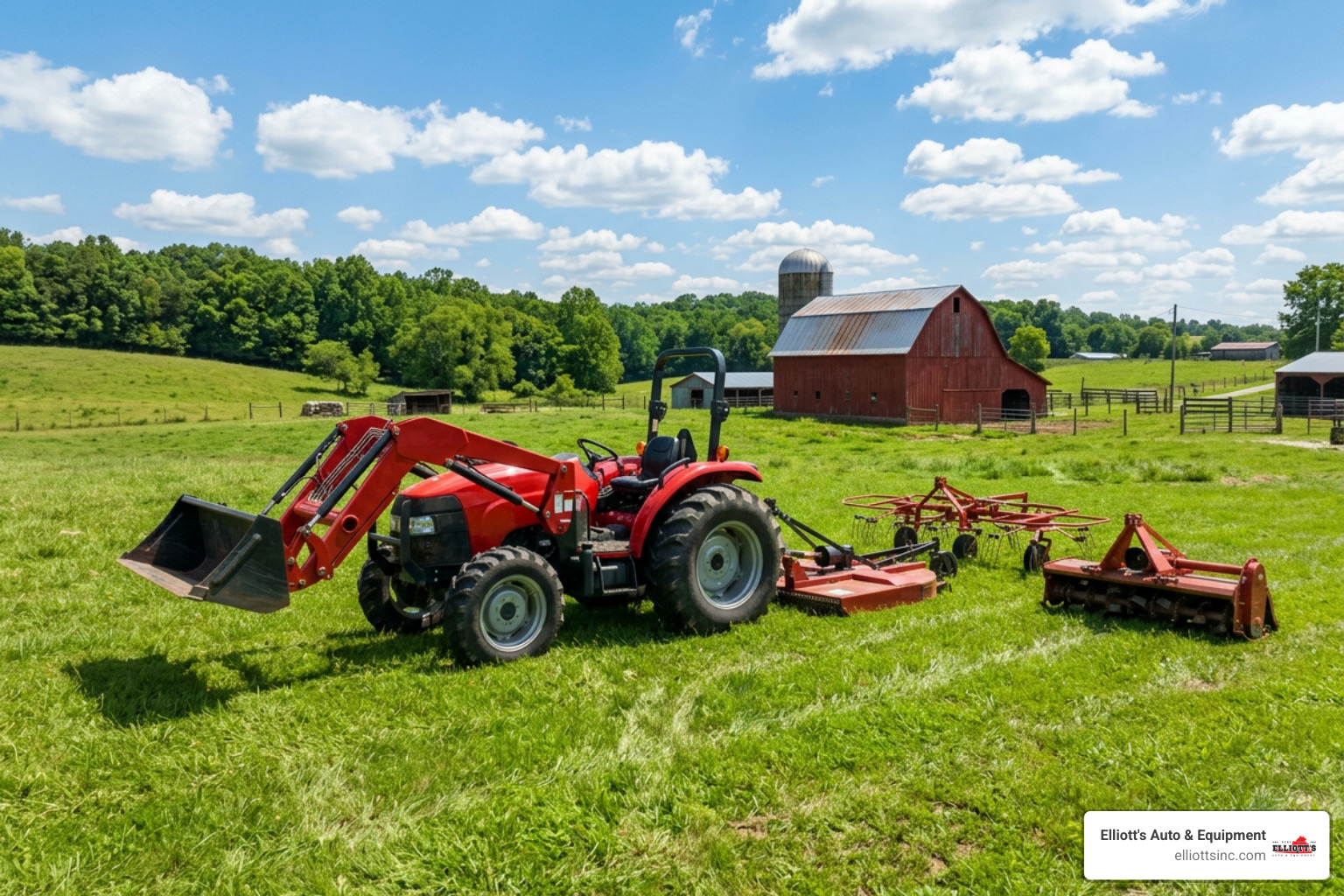 Tractor attachments and implements ready for land management