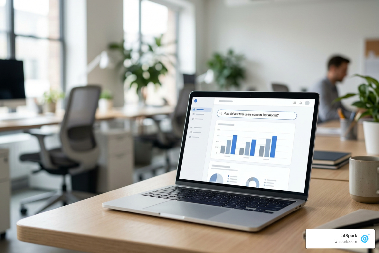conversational analytics dashboard showing simple natural language queries