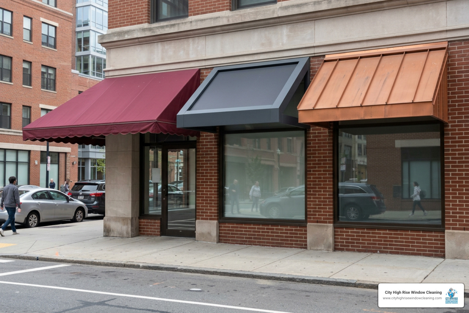 Different commercial awning materials requiring specific post-installation care Different commercial awning materials requiring specific post-installation care