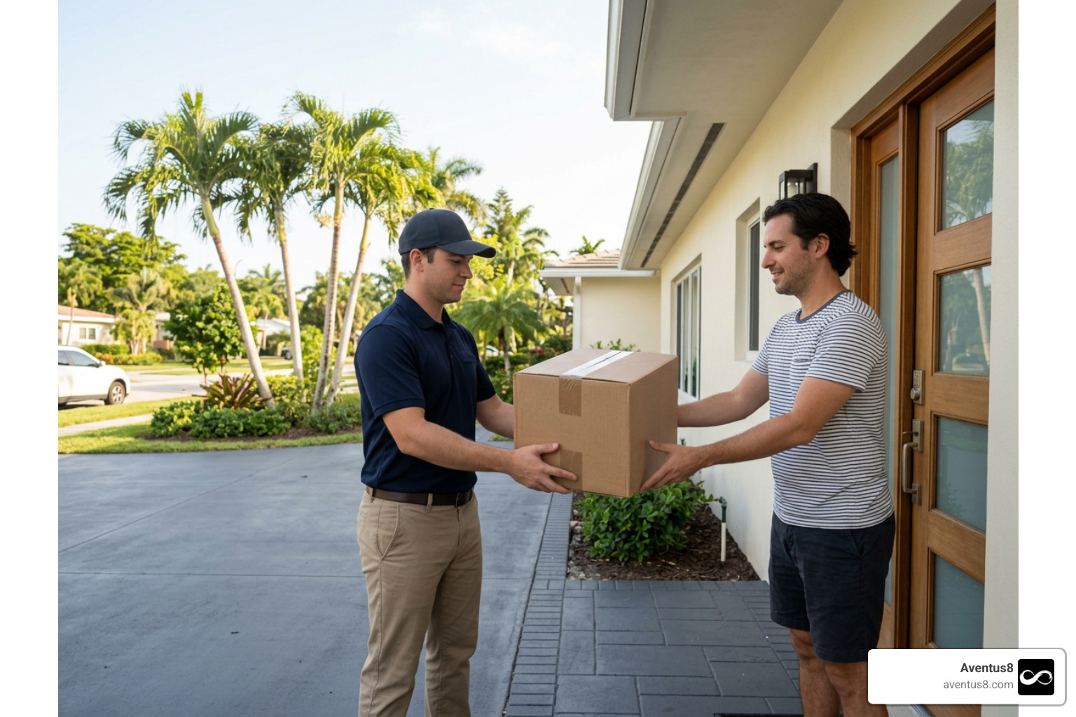 fast cannabis delivery discreet package arriving at Hollywood FL home