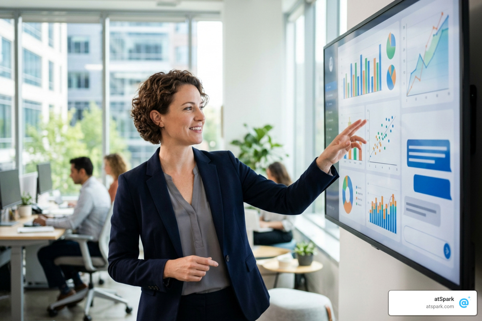 atSpark AI conversational interface showing instant natural language revenue charts