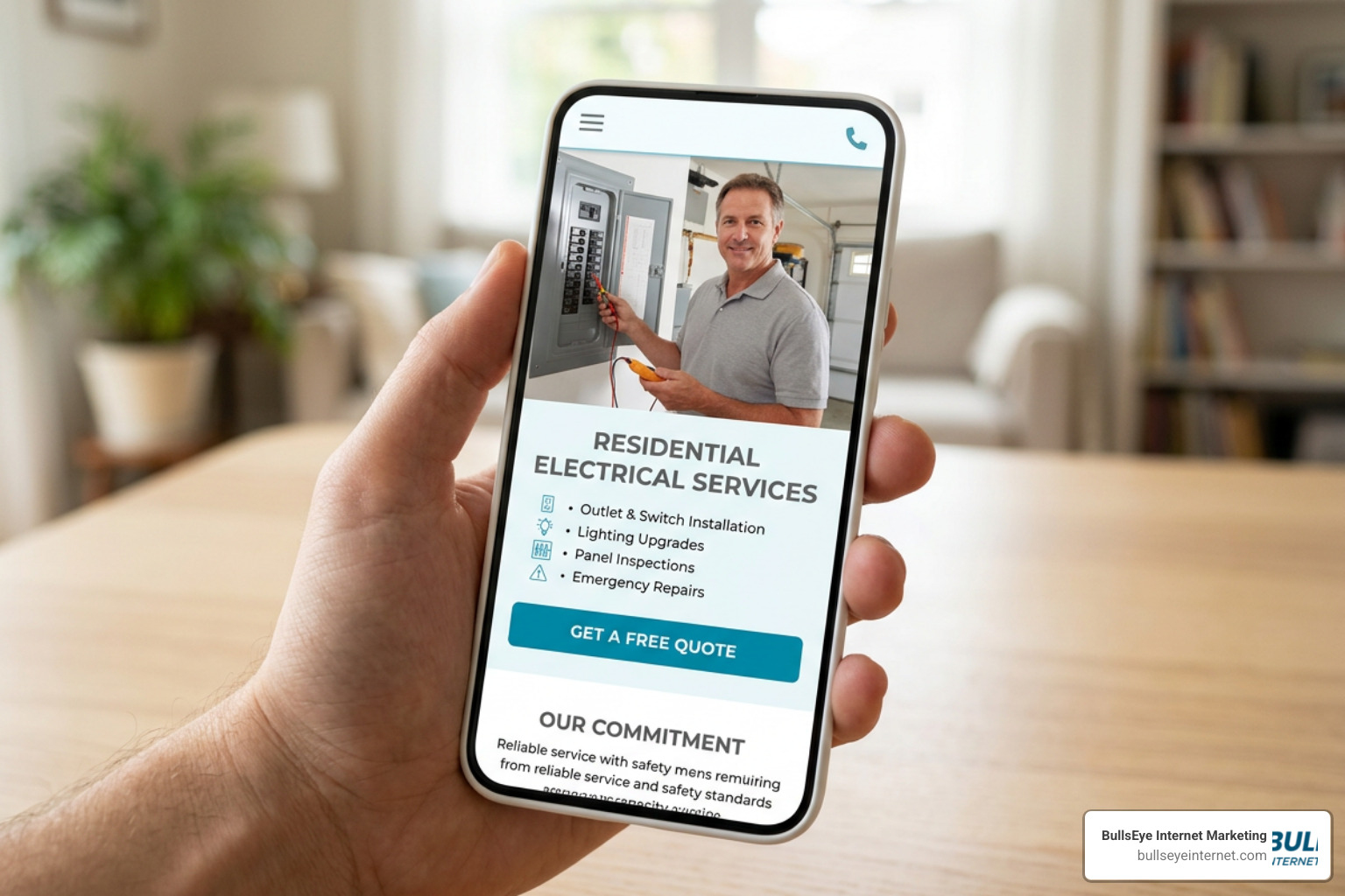 mobile friendly electrician website