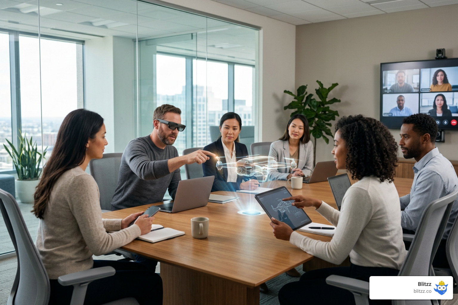 AR-enabled video call remote team collaboration