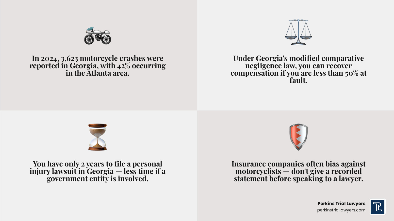 Immediate steps to take after an Atlanta motorcycle crash: call 911, document scene, seek medical care, contact a lawyer Immediate steps to take after an Atlanta motorcycle crash: call 911, document scene, seek medical care, contact a lawyer