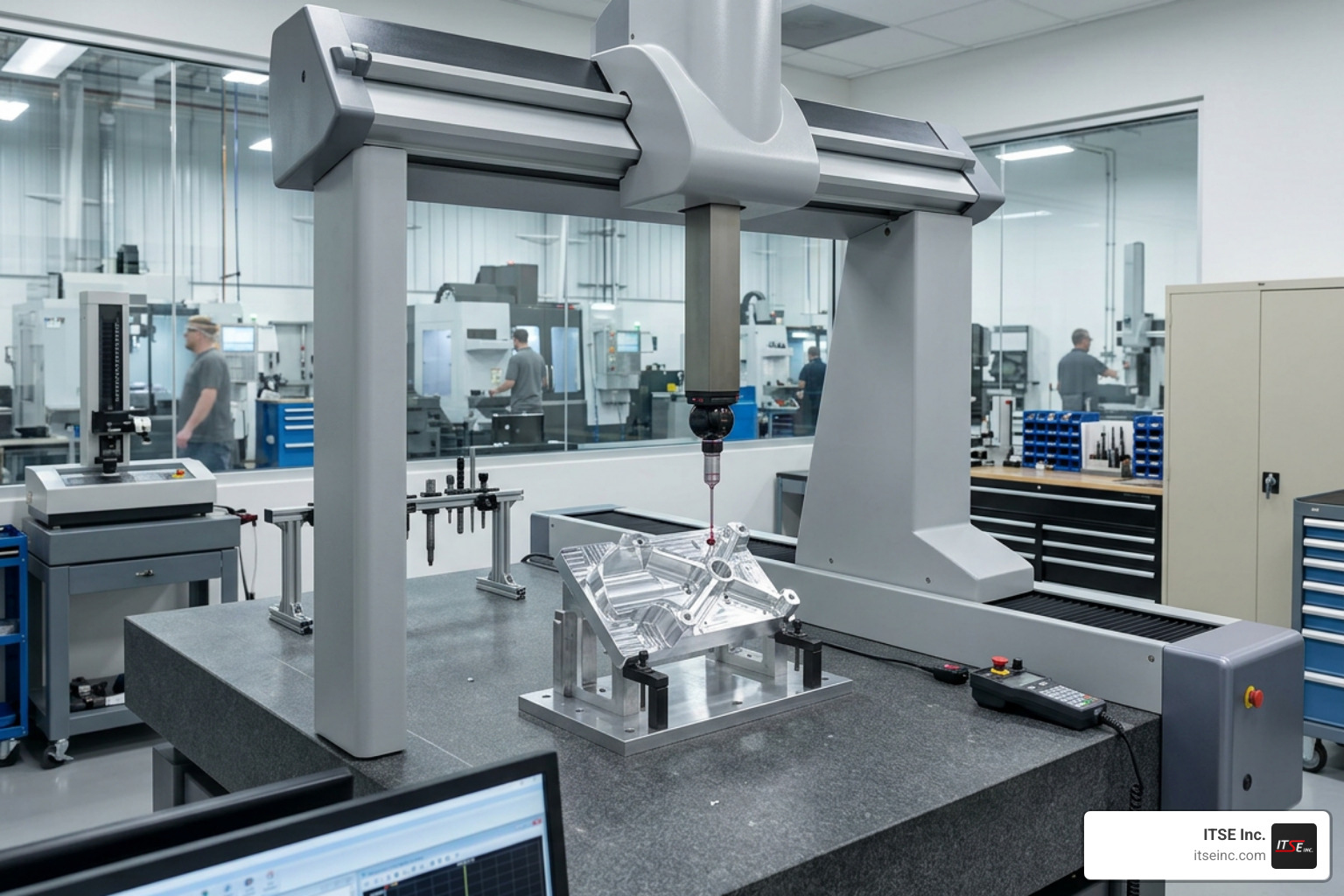 Quality inspection of a 5-axis machined component using a Coordinate Measuring Machine CMM Quality inspection of a 5-axis machined component using a Coordinate Measuring Machine CMM