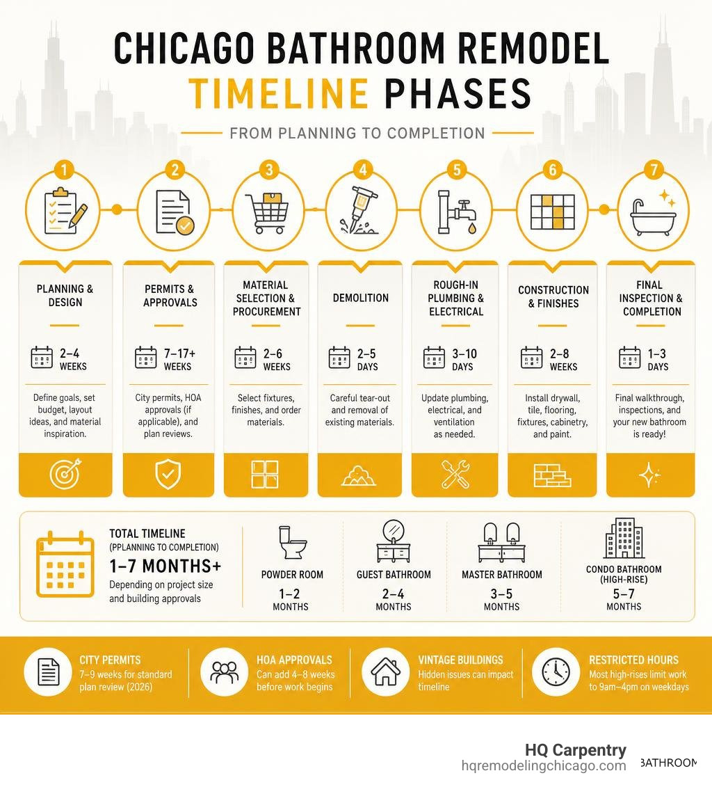 Chicago bathroom remodel timeline phases from planning to completion infographic infographic Chicago bathroom remodel timeline phases from planning to completion infographic infographic
