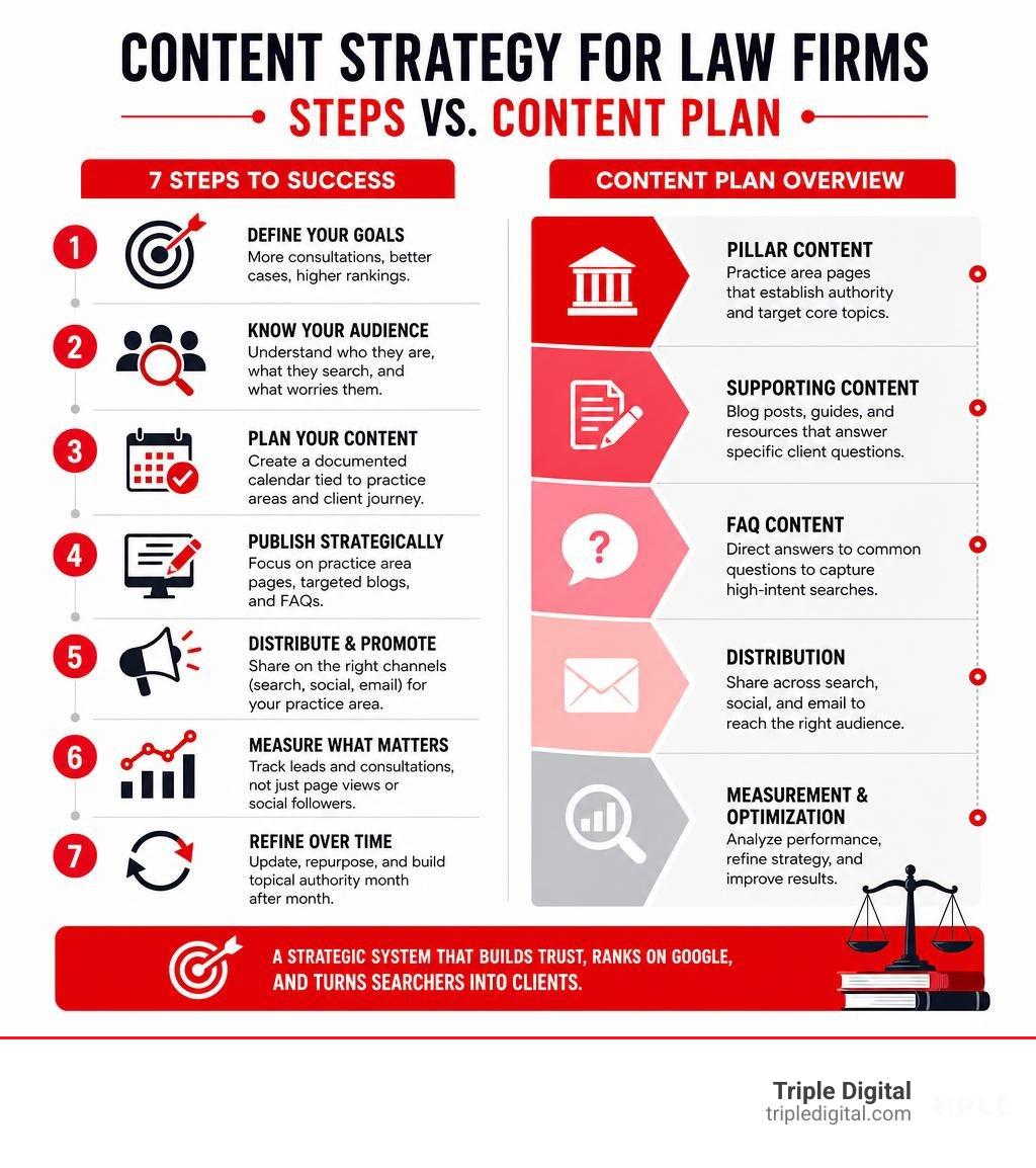 Law firm content strategy steps vs content plan comparison infographic infographic Law firm content strategy steps vs content plan comparison infographic infographic