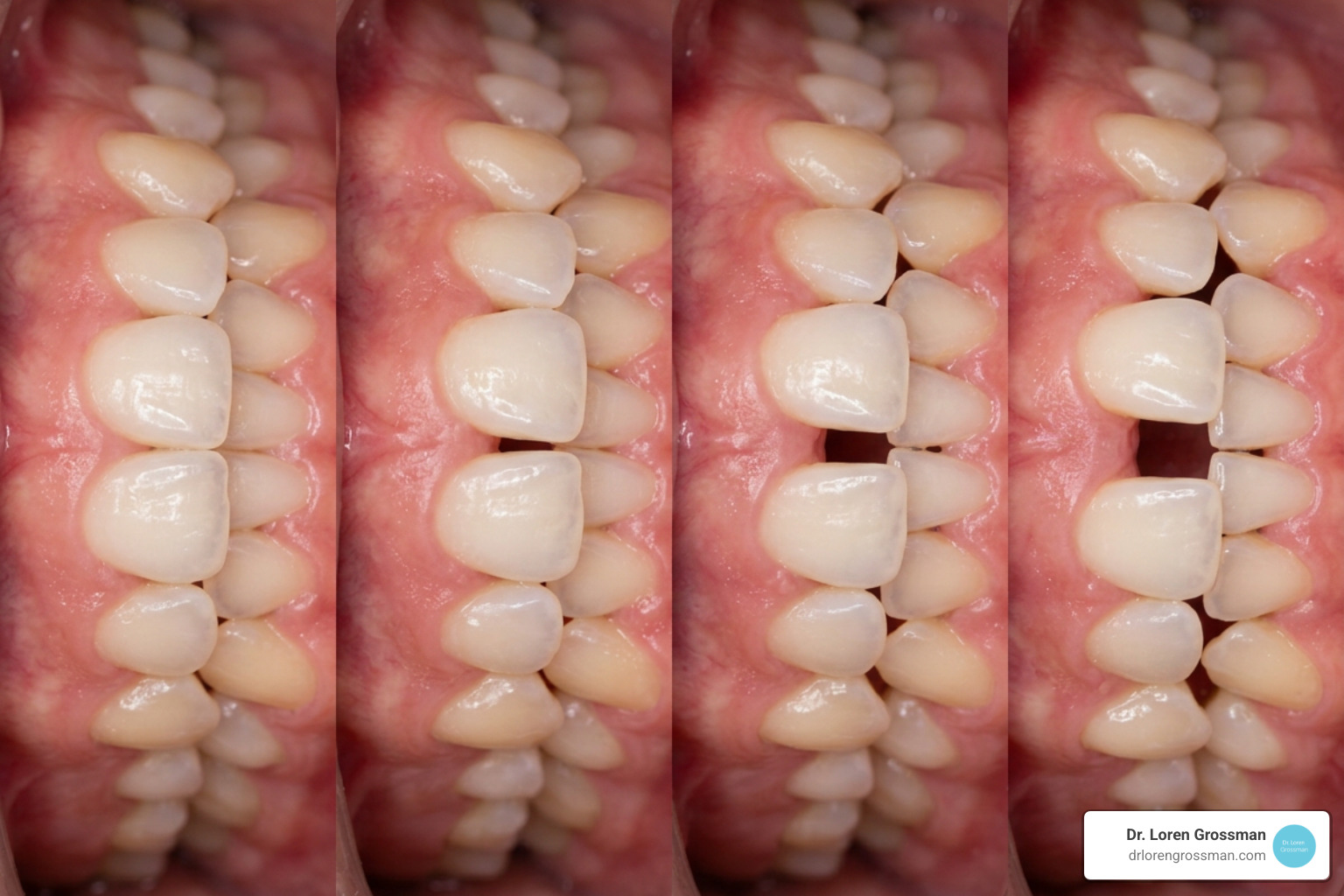 Teeth shifting naturally over time, creating gaps and alignment issues