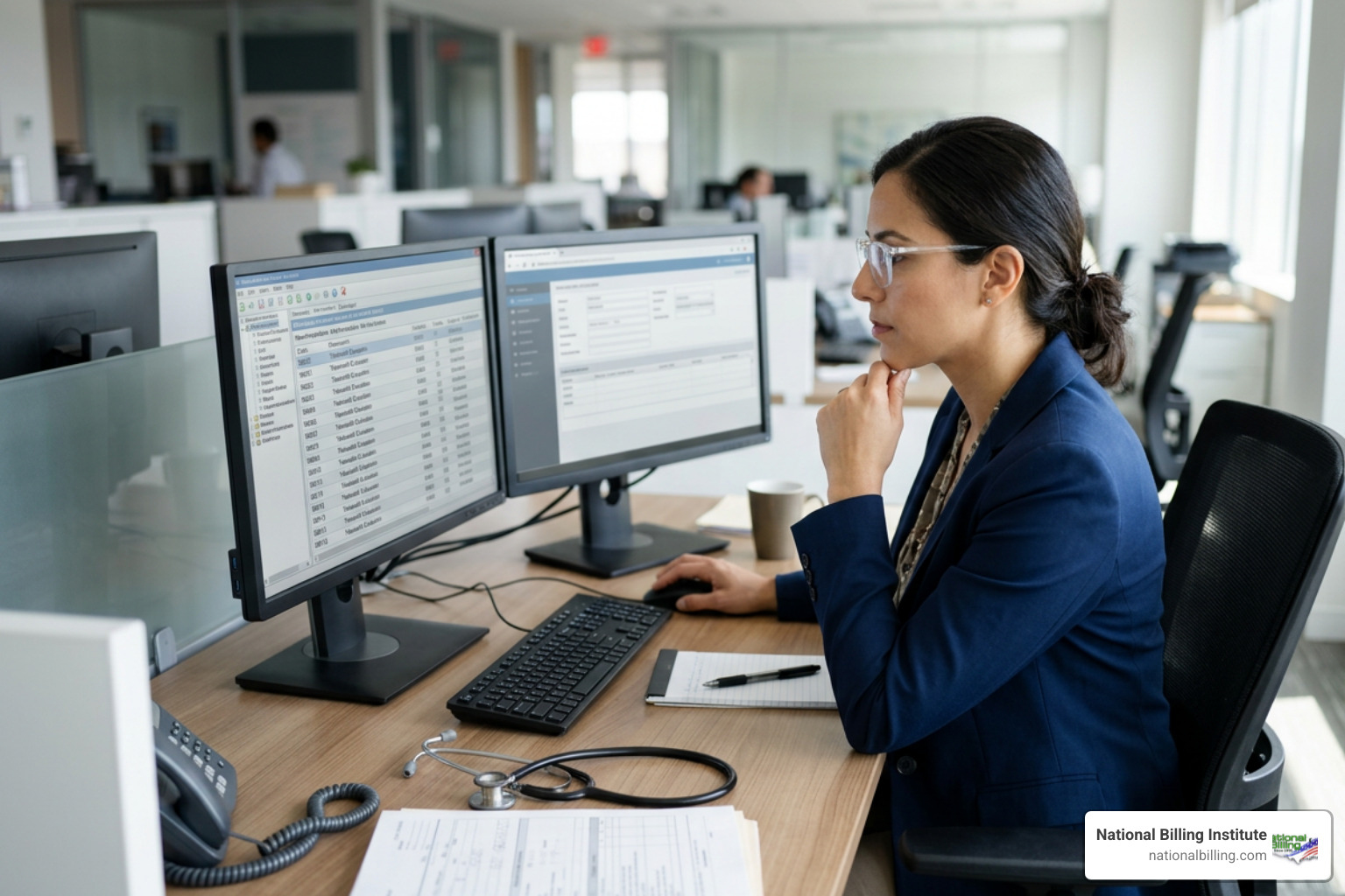 Medical coding specialist reviewing new telehealth CPT codes Medical coding specialist reviewing new telehealth CPT codes