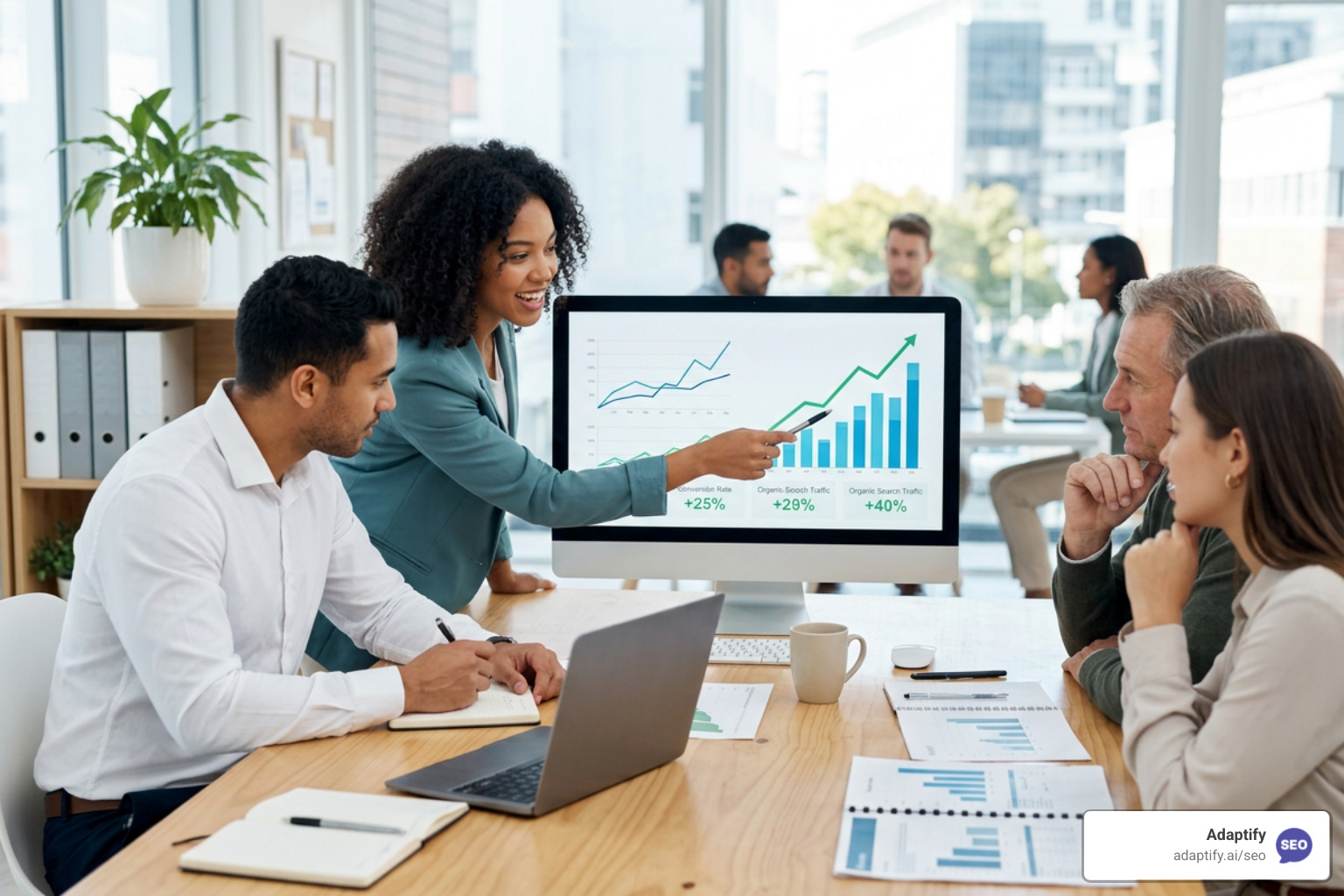 Business growth metrics driven by organic search and high conversion rates