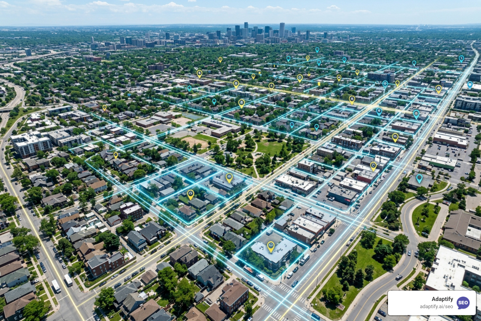 hyperlocal map grid showing search visibility