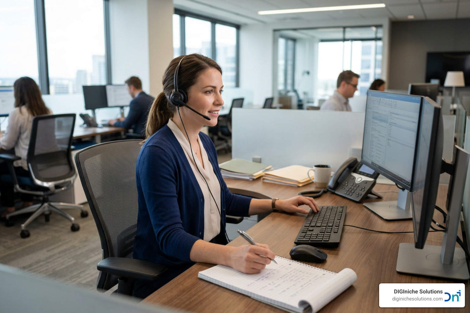 legal intake specialist qualifying a personal injury lead on a call