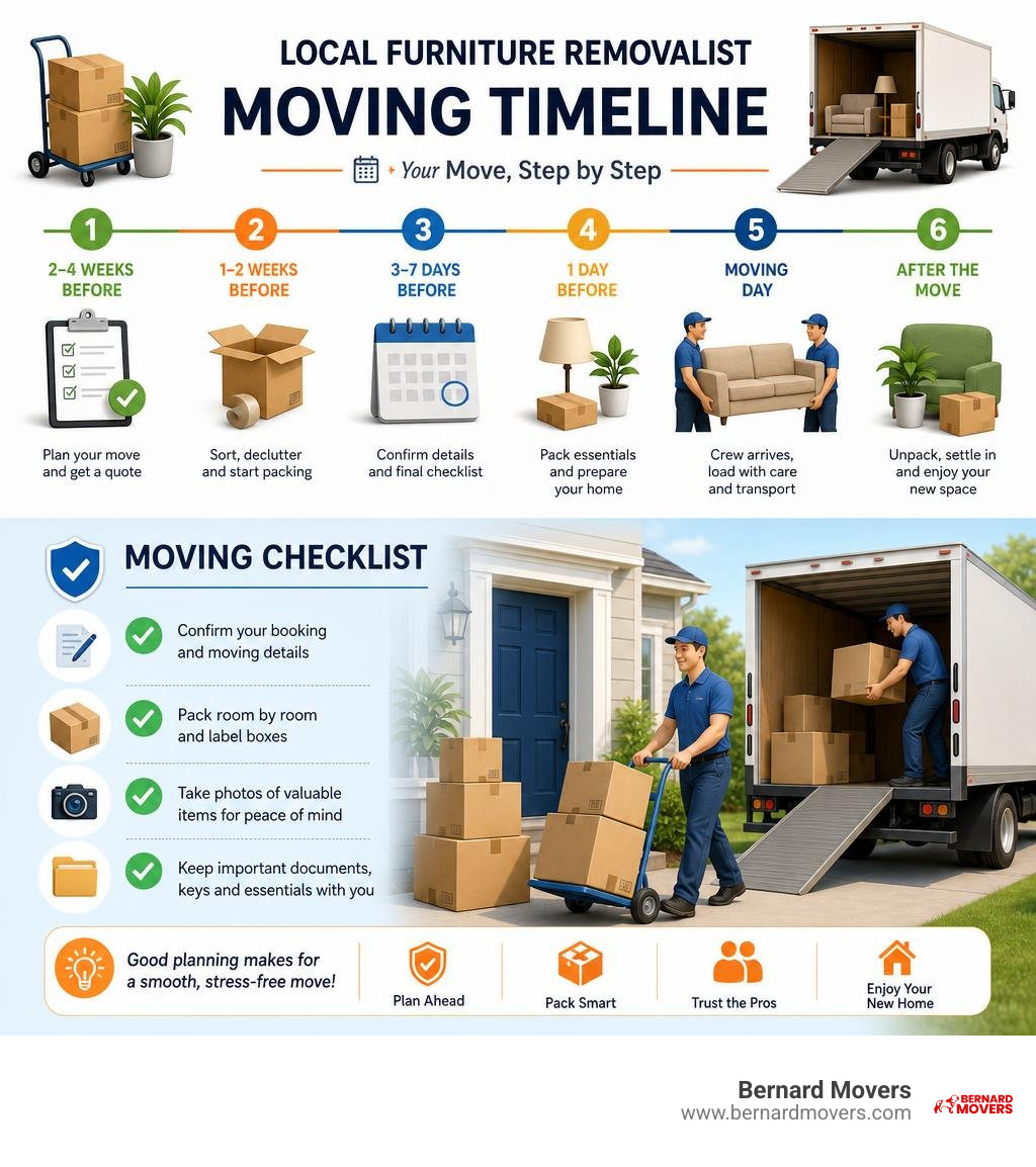Local furniture removalist moving timeline and checklist infographic infographic Local furniture removalist moving timeline and checklist infographic infographic