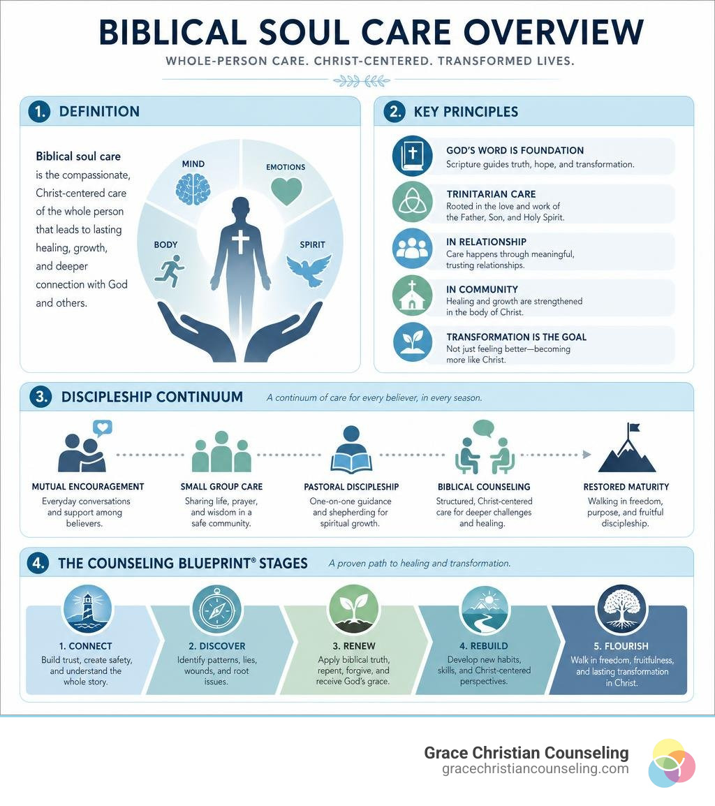 Biblical soul care overview: definition, key principles, discipleship continuum, and the Counseling Blueprint stages Biblical soul care overview: definition, key principles, discipleship continuum, and the Counseling Blueprint stages