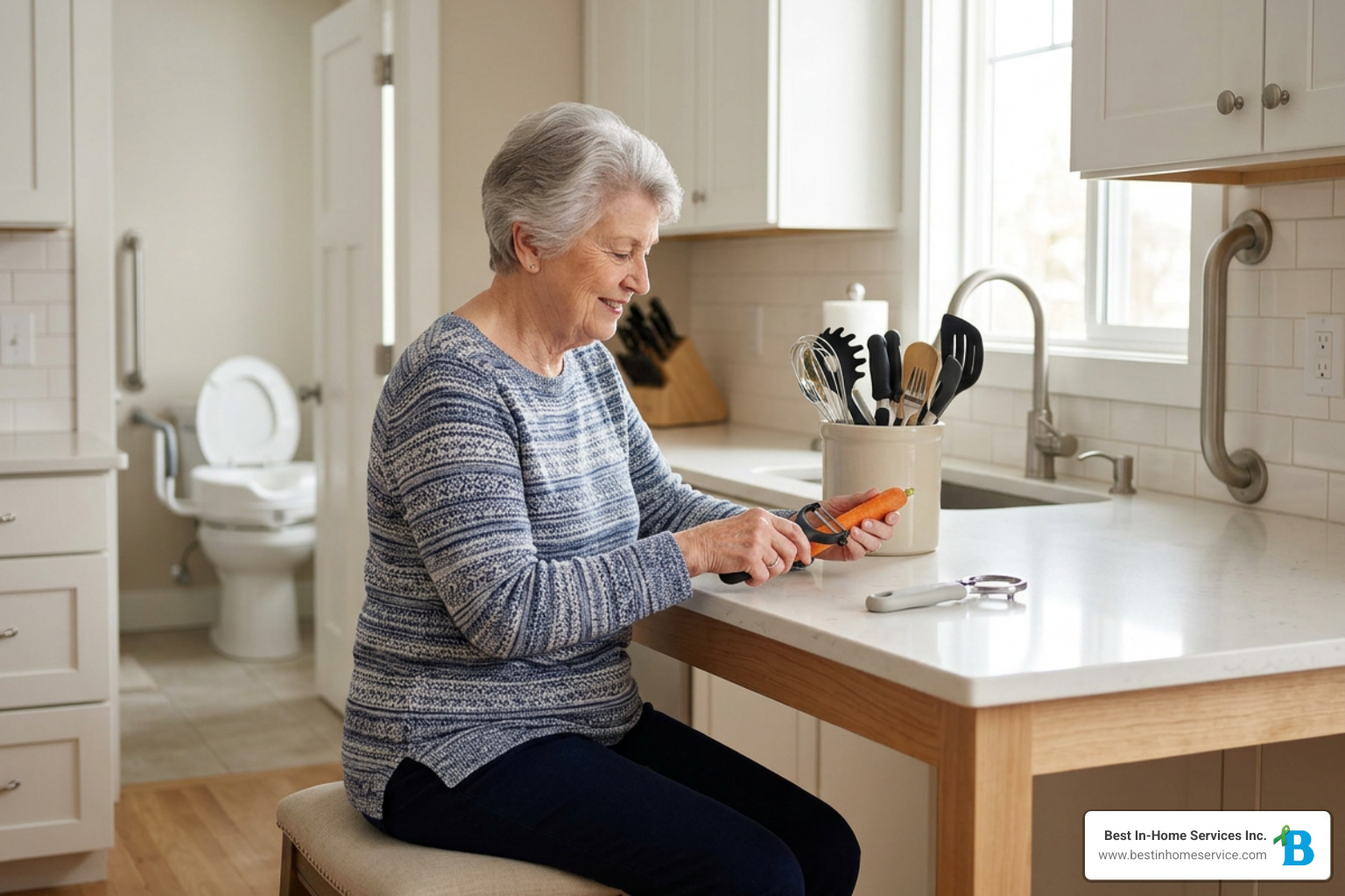 An arthritis friendly kitchen setup with ergonomic tools An arthritis friendly kitchen setup with ergonomic tools