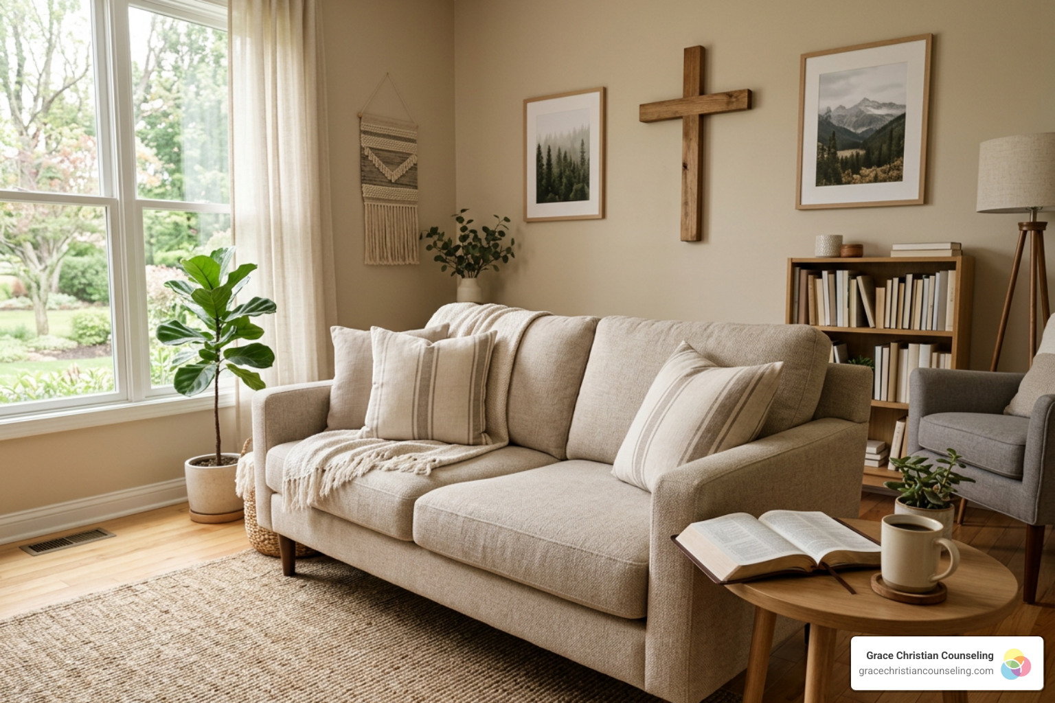 A warm and safe Christian counseling room