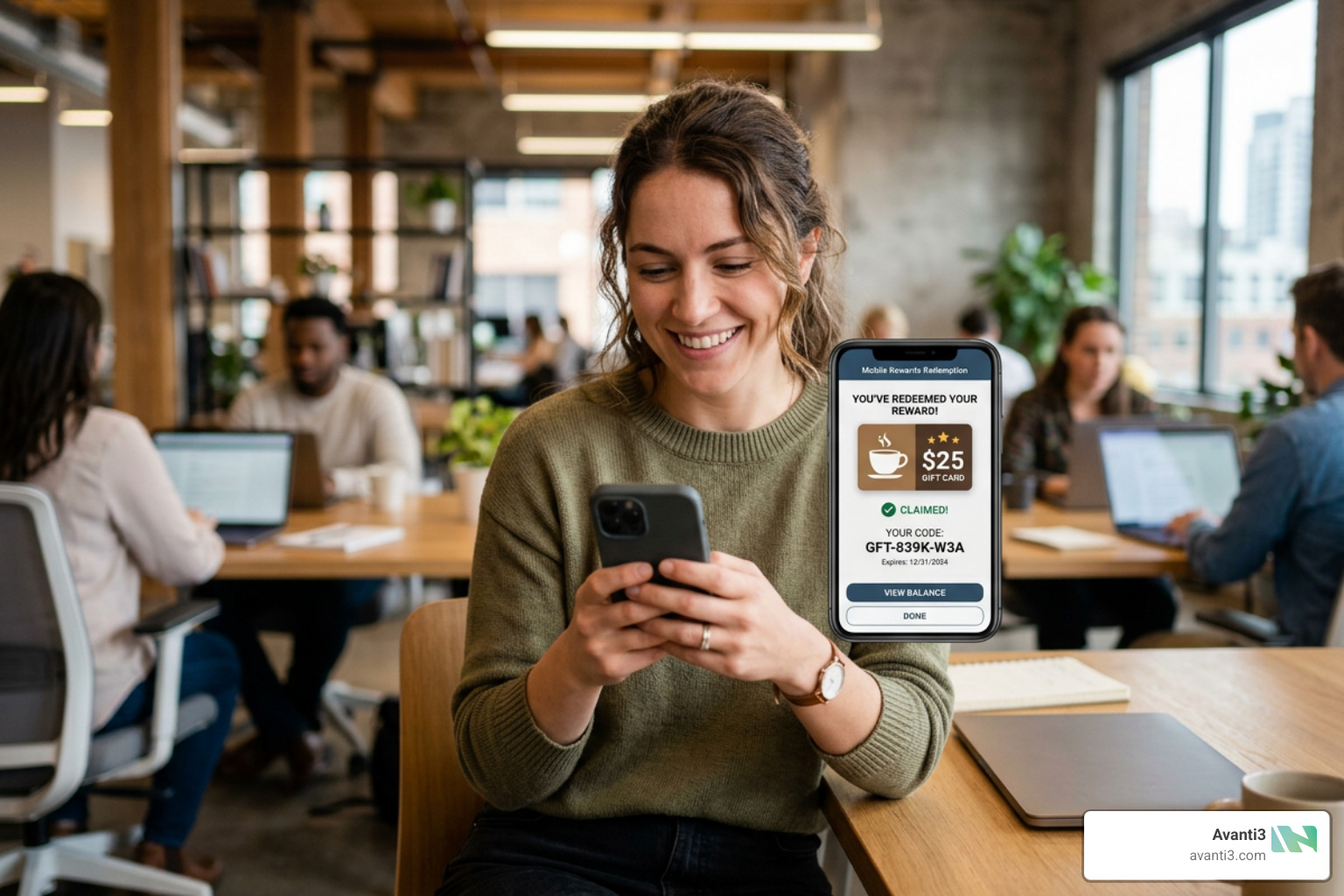 Frictionless mobile reward redemption experience