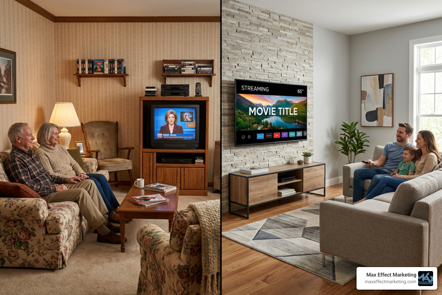 Traditional TV vs modern streaming setup Traditional TV vs modern streaming setup