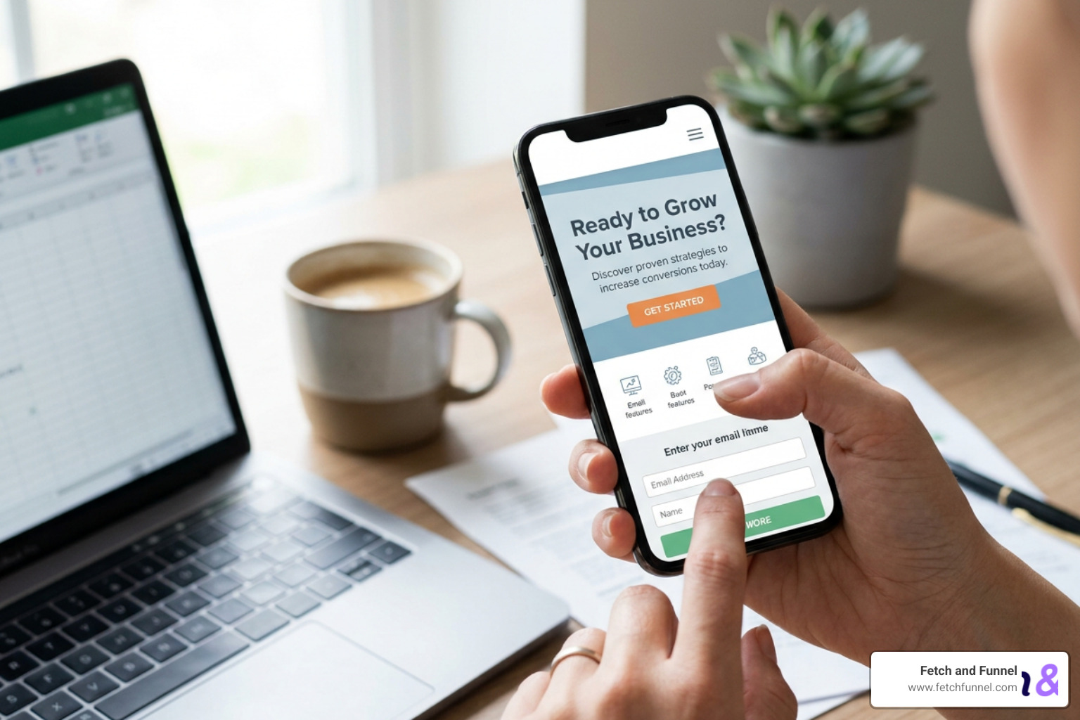High-Converting Mobile Optimized Landing Page Diagram High-Converting Mobile Optimized Landing Page Diagram