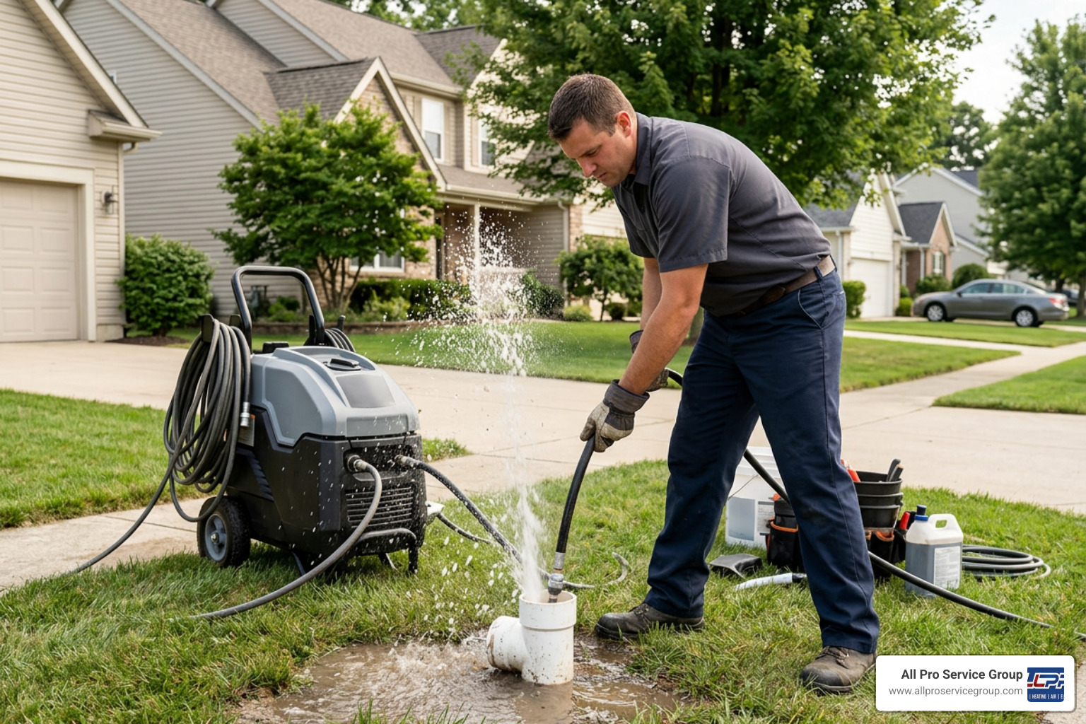 hydro jetting equipment cleaning a sewer line hydro jetting equipment cleaning a sewer line