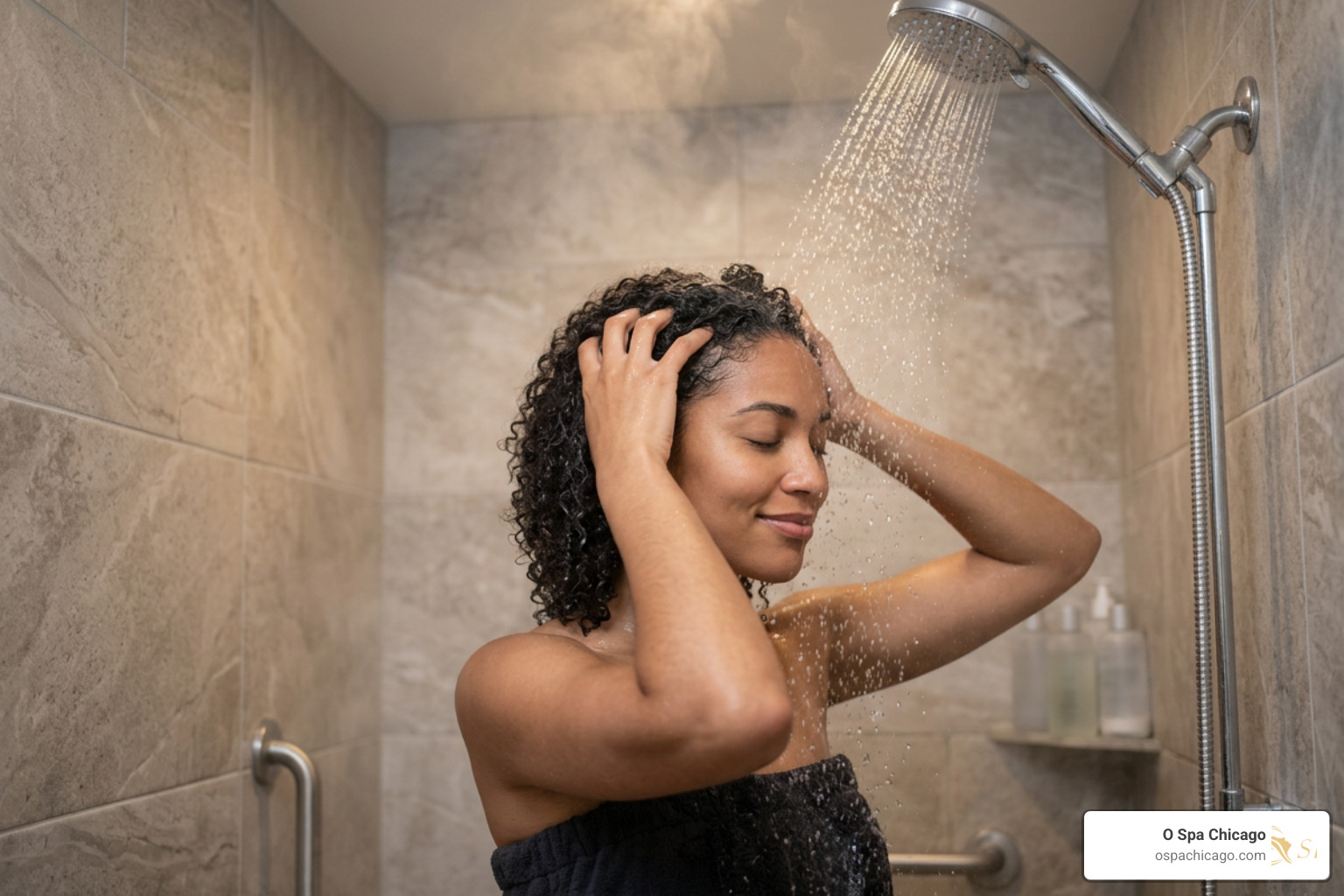 Washing hair with lukewarm water instead of hot water to prevent dry scalp Washing hair with lukewarm water instead of hot water to prevent dry scalp