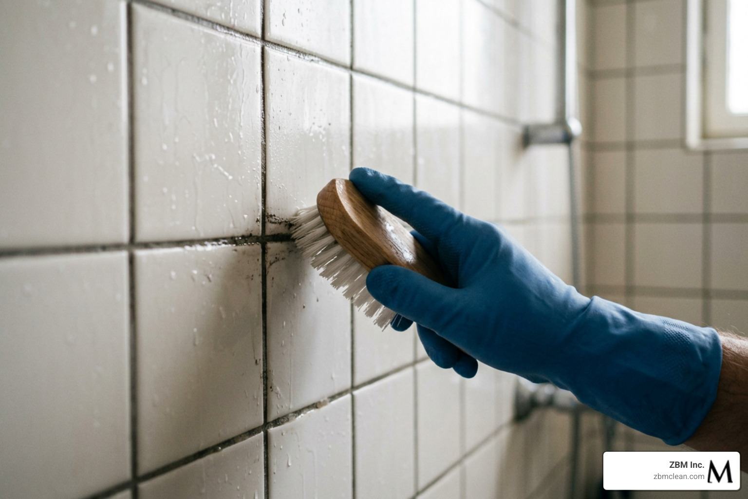 cleaning tile grout with a brush cleaning tile grout with a brush