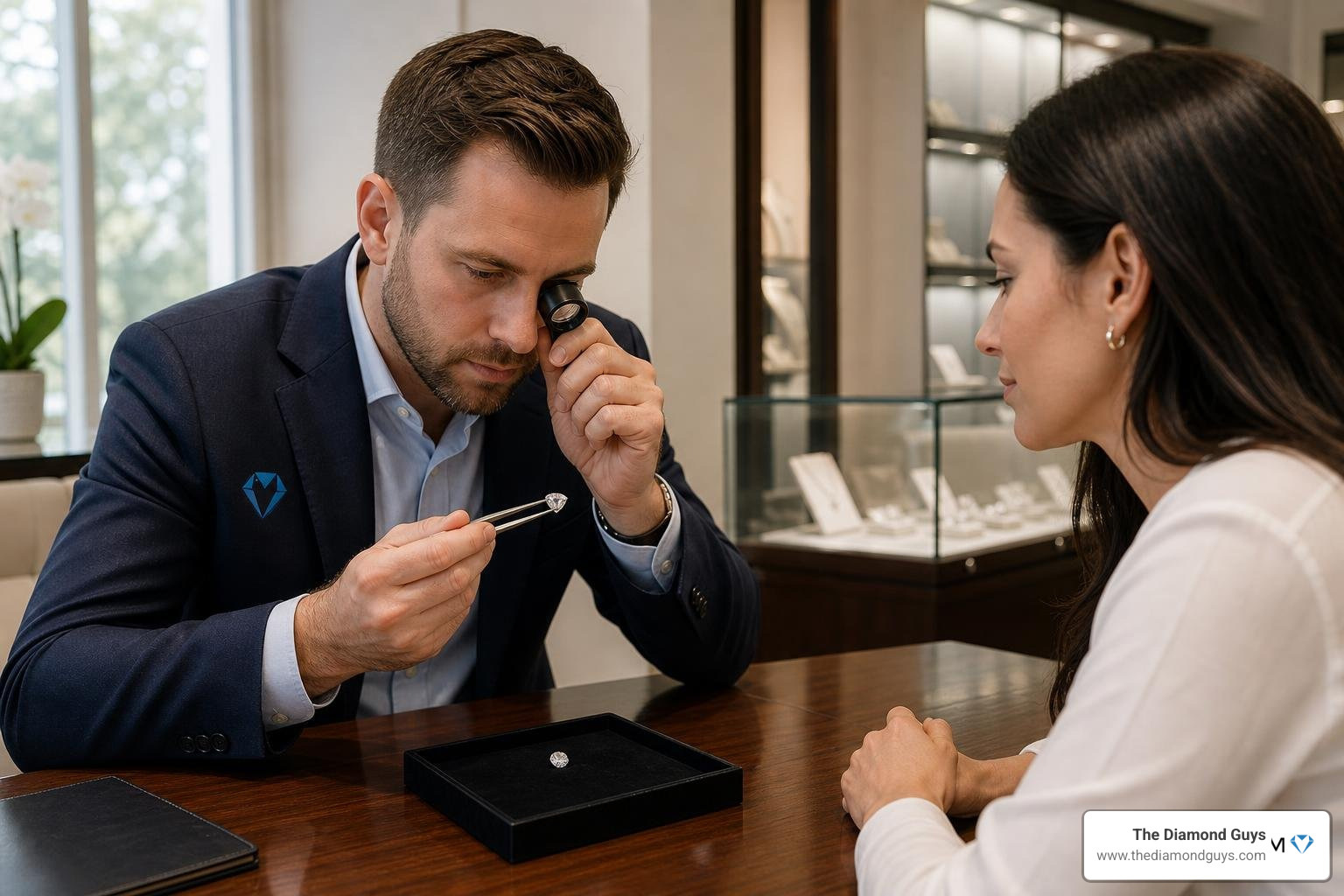 Professional jewelry store consultation for diamond valuation