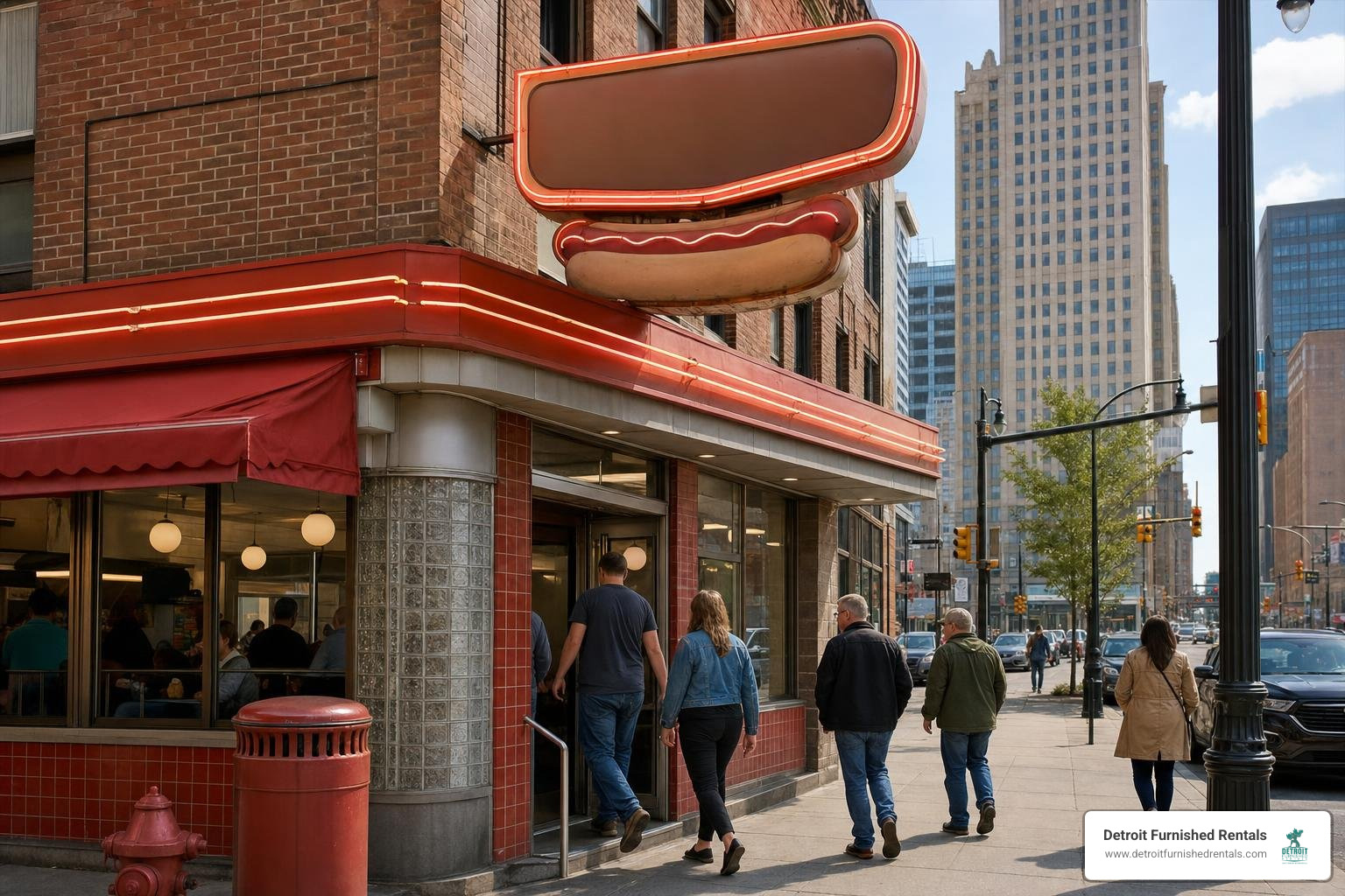 Lafayette Coney Island exterior in downtown Detroit