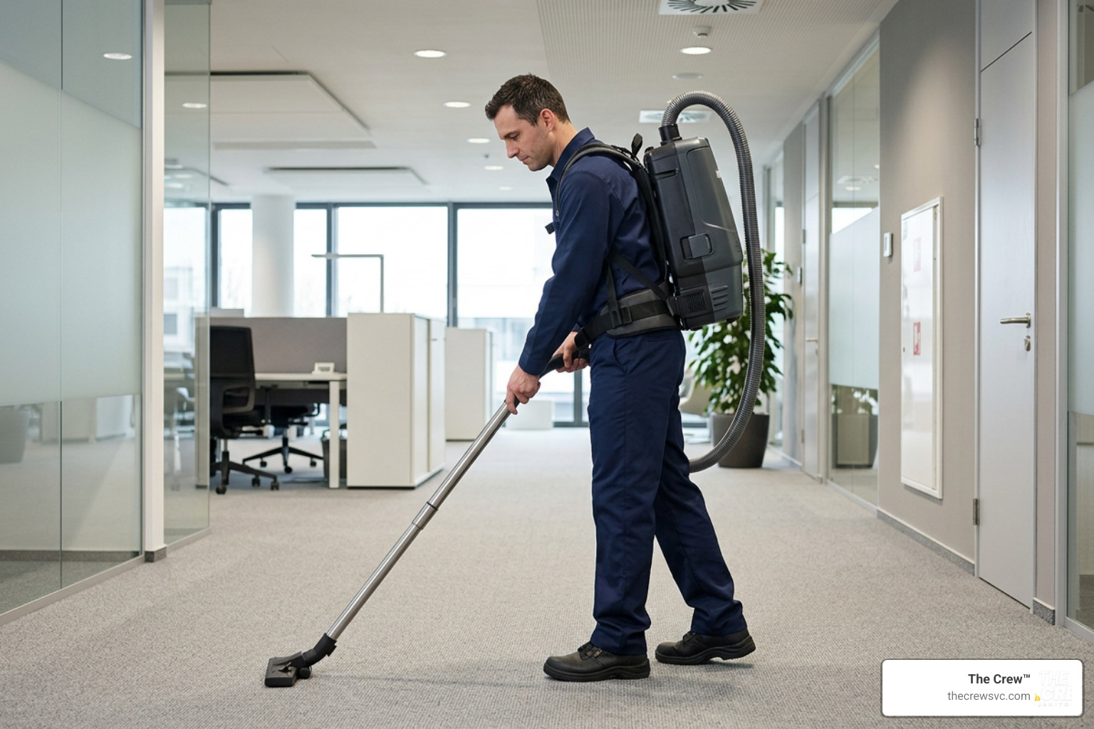 a cleaner using ergonomic equipment a cleaner using ergonomic equipment