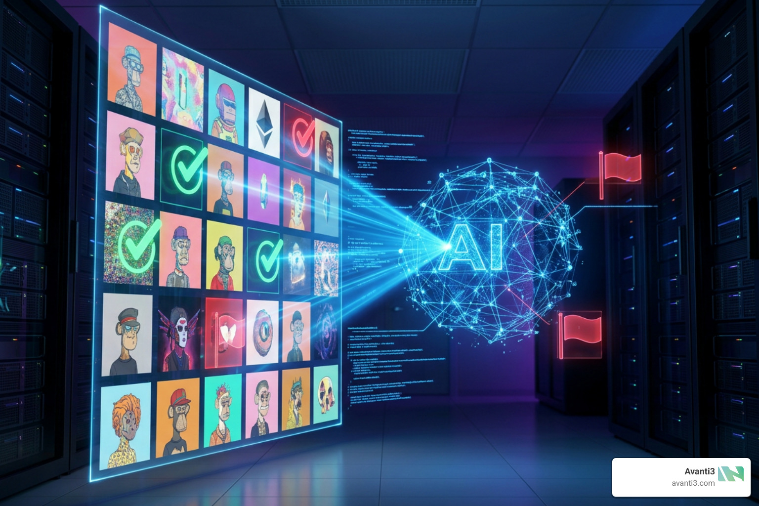 AI fraud detection system scanning NFTs
