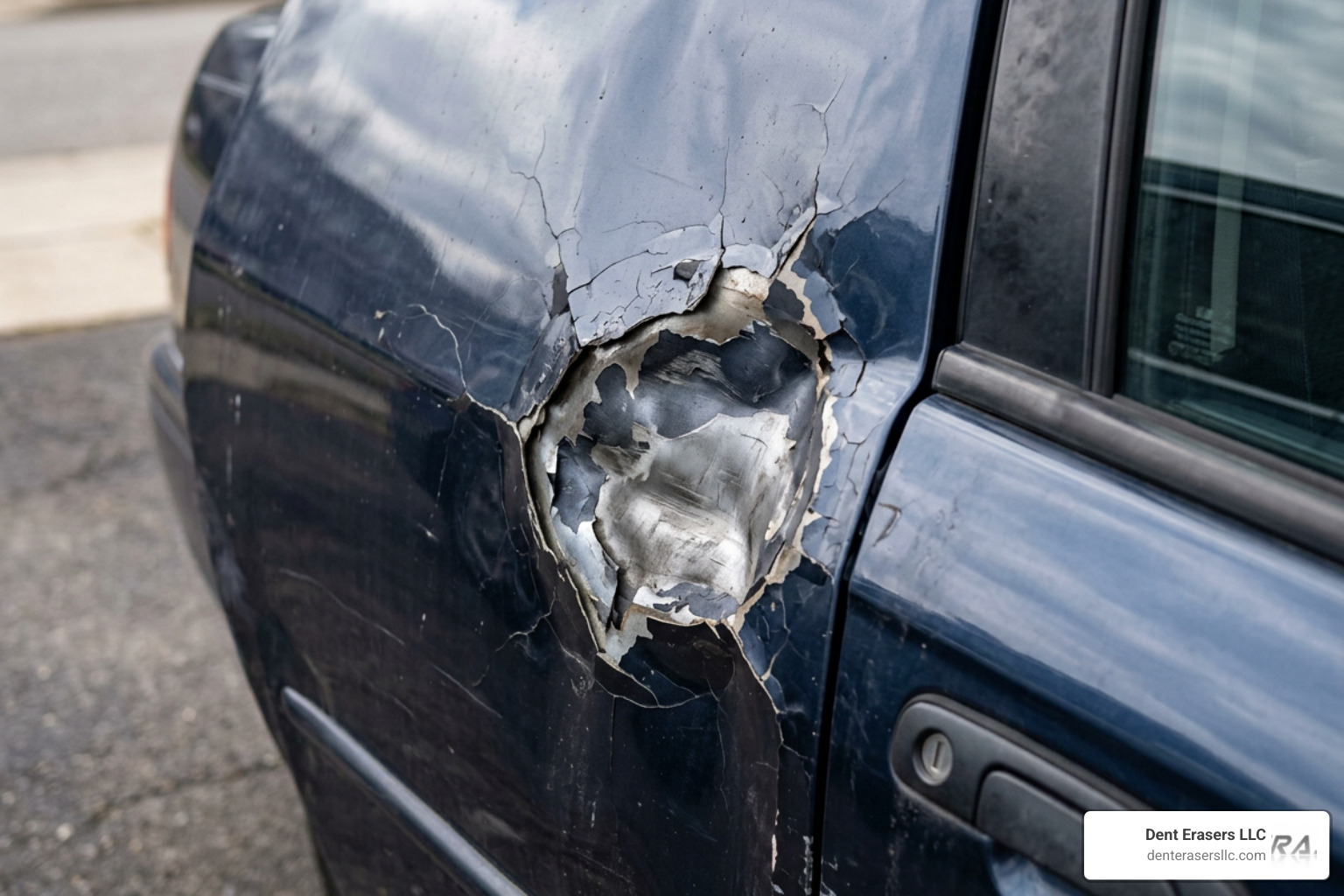 a DIY dent repair attempt that cracked the car paint A Diy Dent Repair Attempt That Cracked The Car Paint