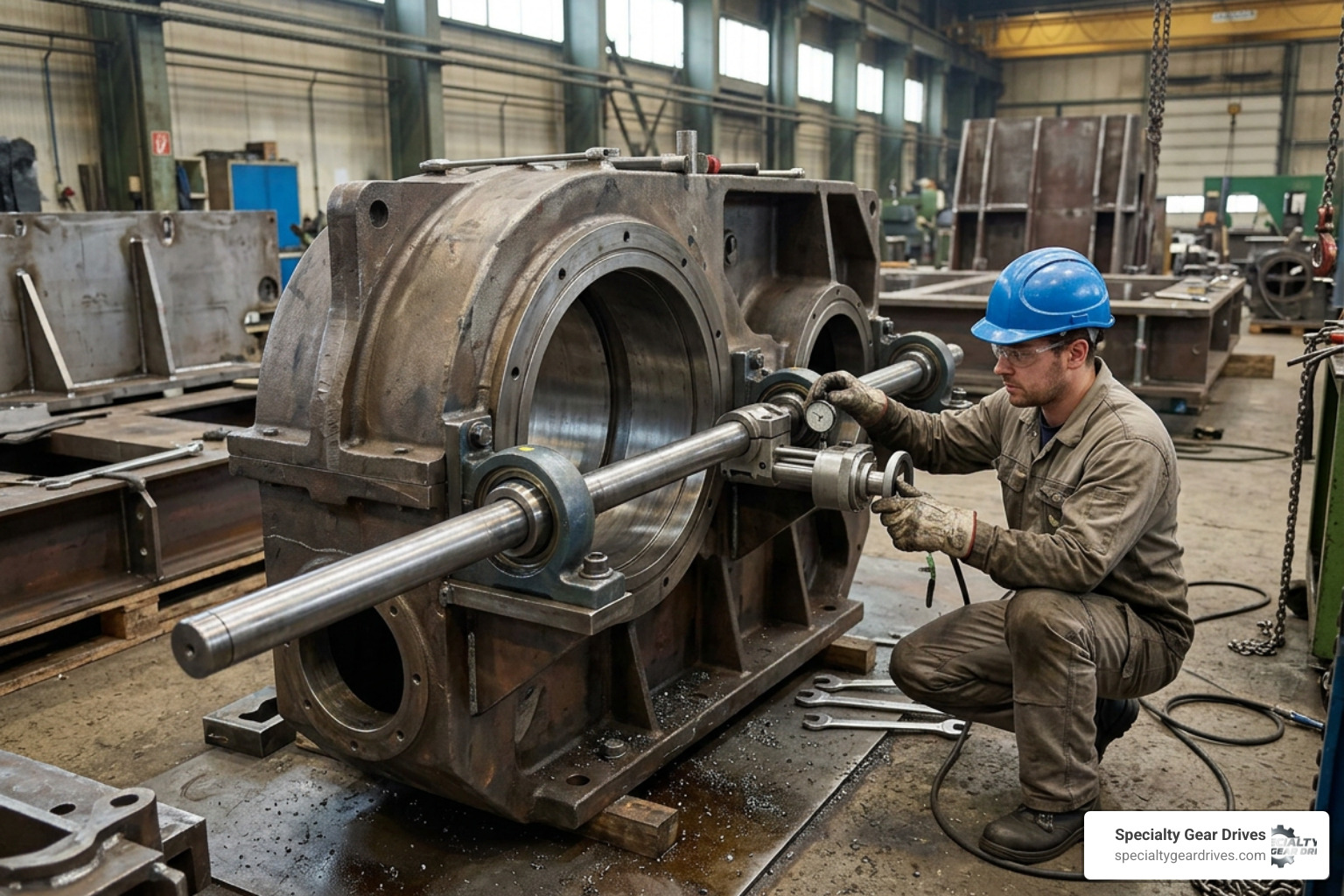 portable line boring machine setup on an industrial housing bore portable line boring machine setup on an industrial housing bore