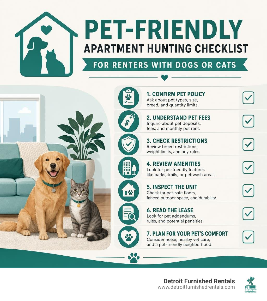 Pet-friendly apartment hunting checklist infographic for renters with dogs or cats infographic Pet-friendly apartment hunting checklist infographic for renters with dogs or cats infographic