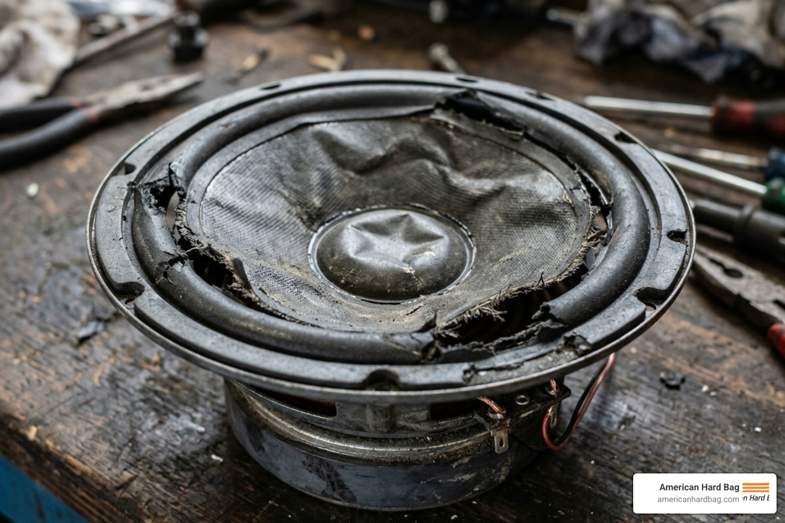 damaged speaker cone