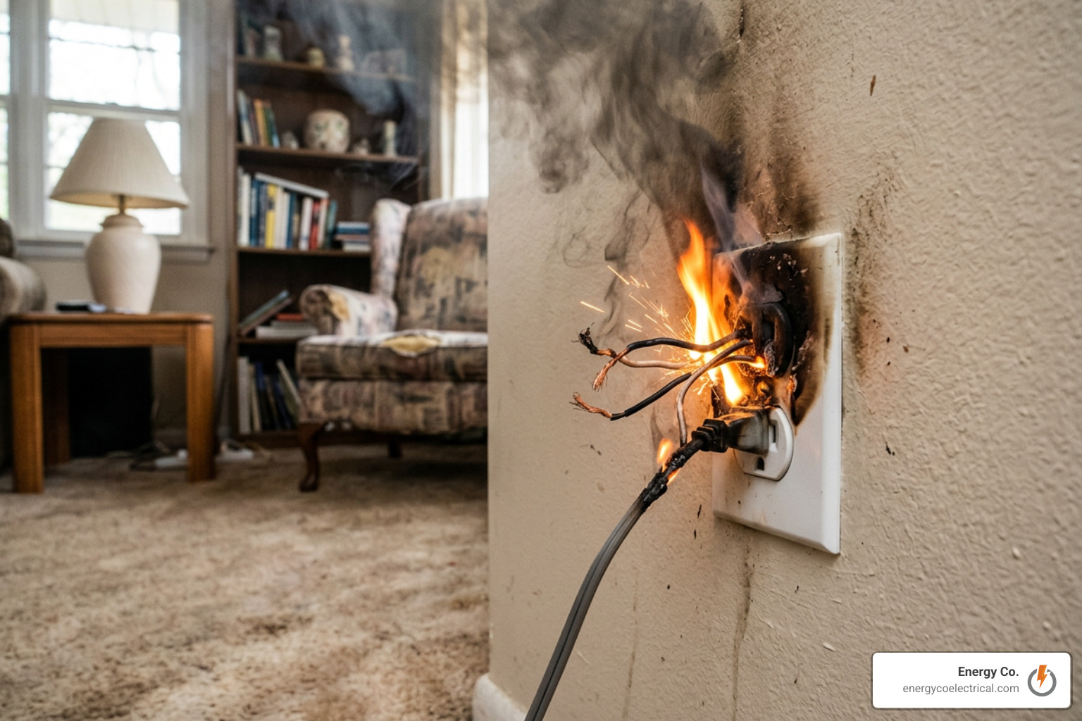 sparking electrical outlet emergency hazard