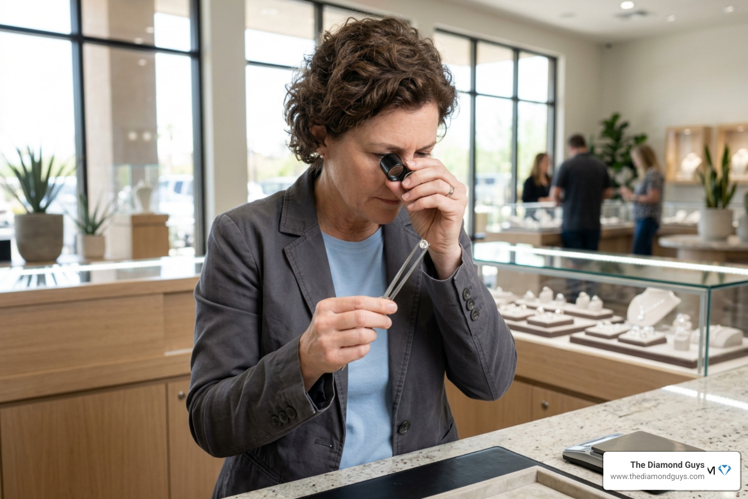 loose diamonds being inspected by a gemologist in Scottsdale loose diamonds being inspected by a gemologist in Scottsdale