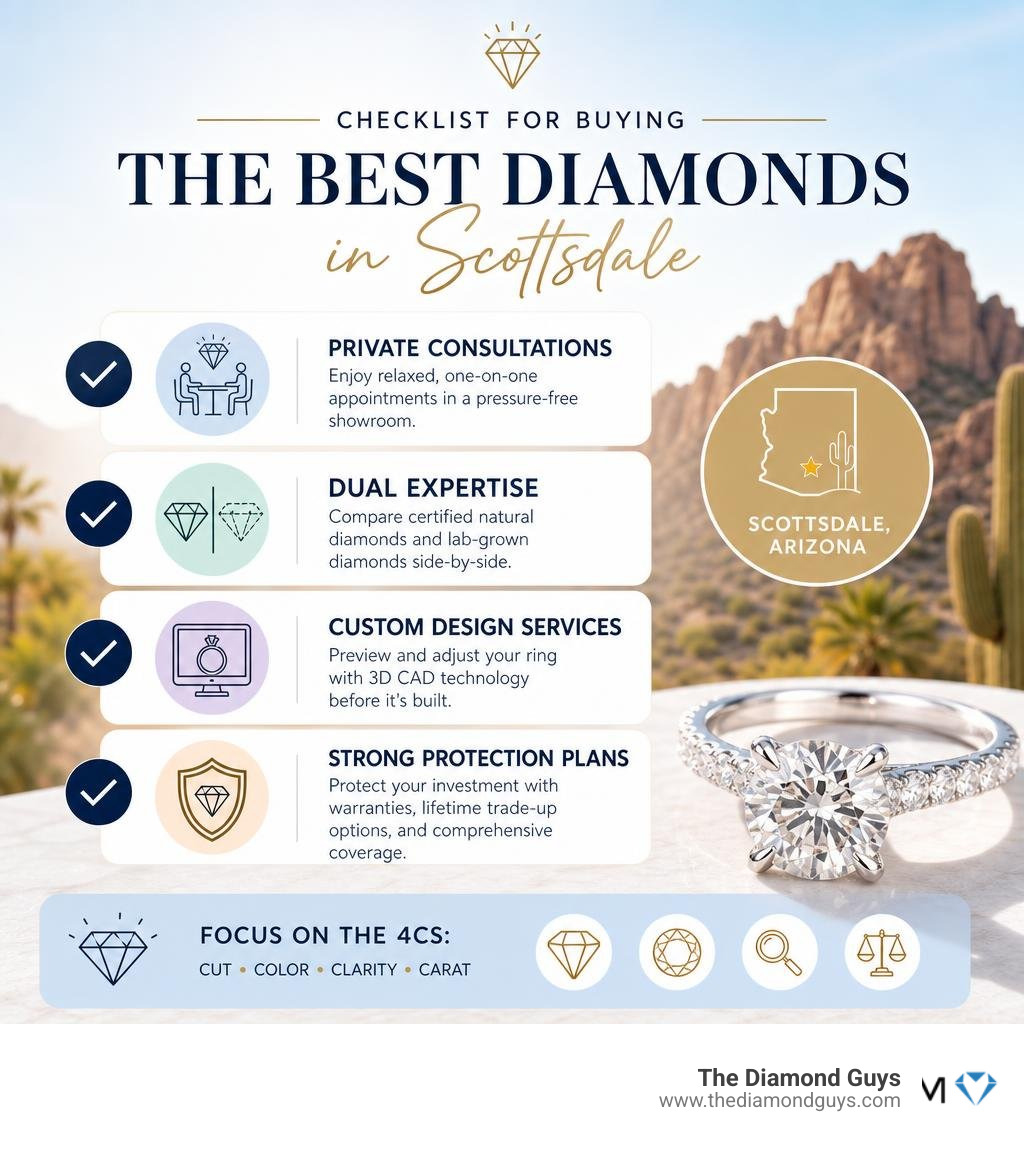 infographic checklist for buying the best diamonds in Scottsdale infographic infographic checklist for buying the best diamonds in Scottsdale infographic