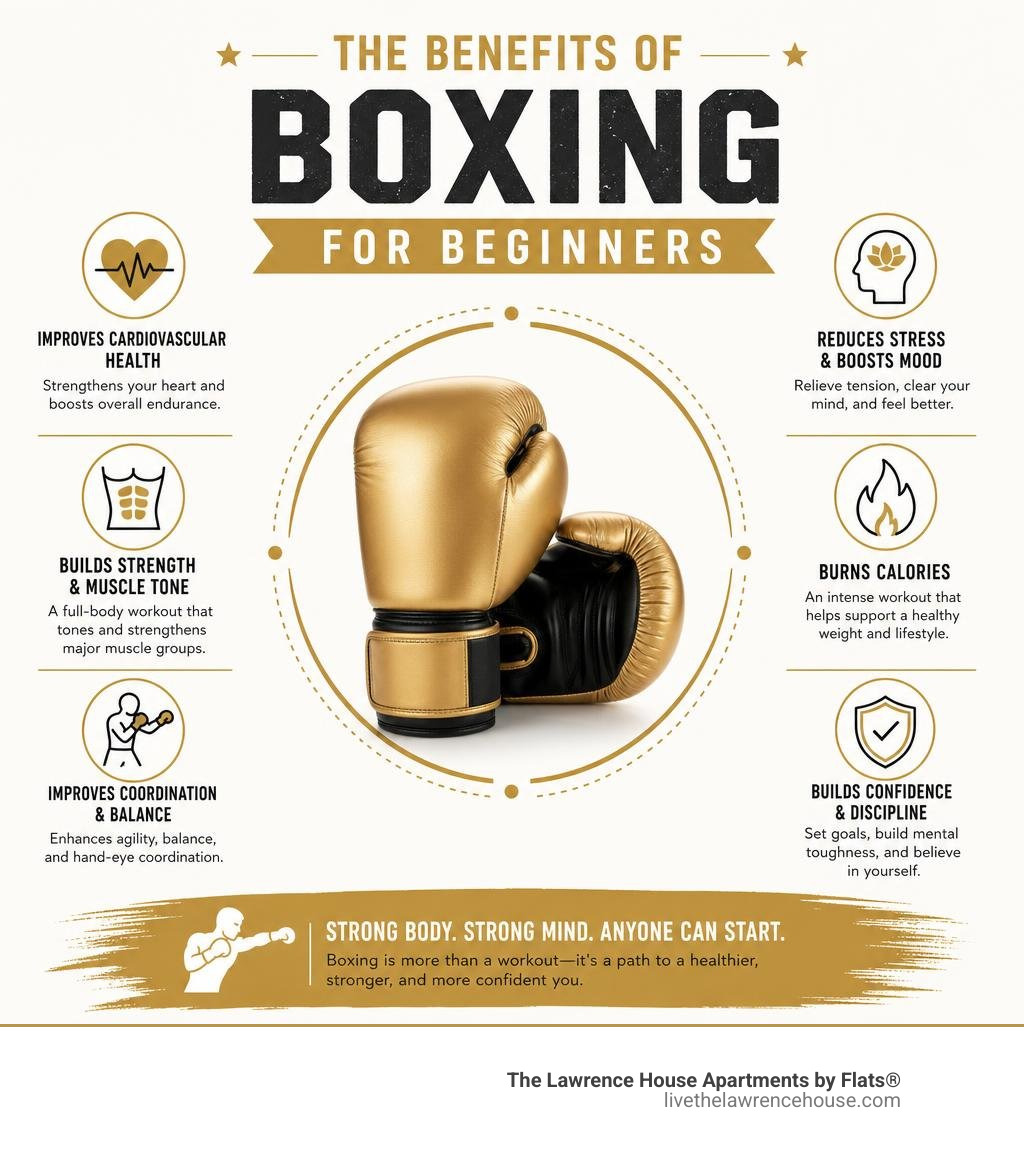 benefits of boxing for beginners infographic