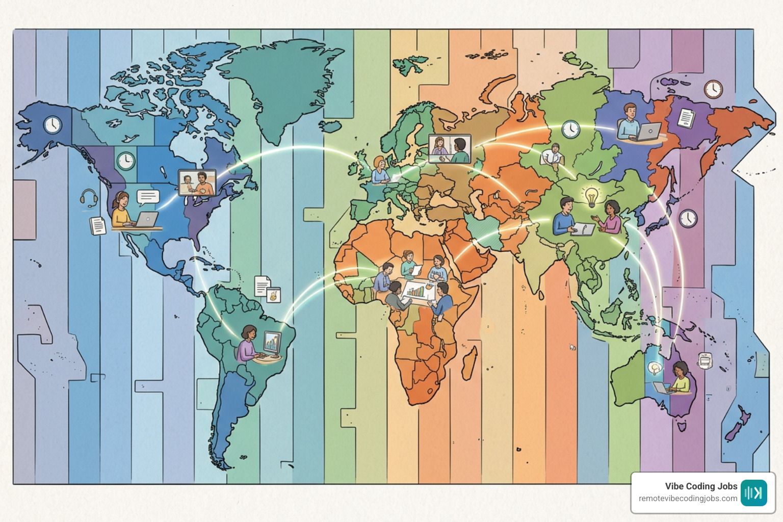 Global team timezone map