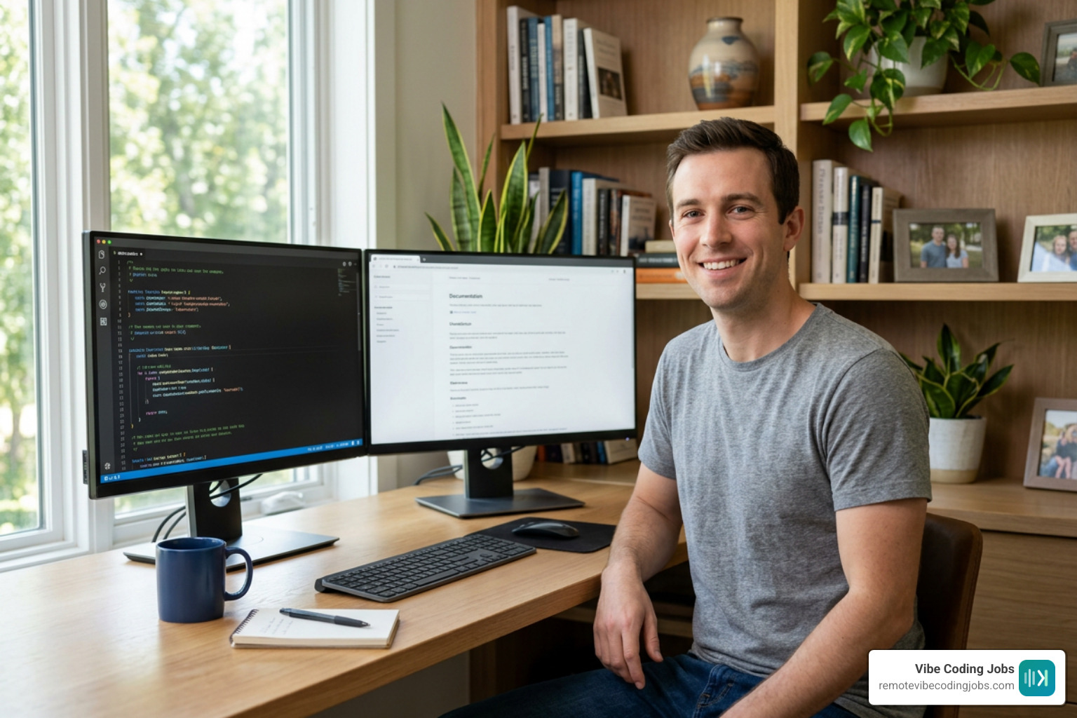 A successful remote developer working asynchronously