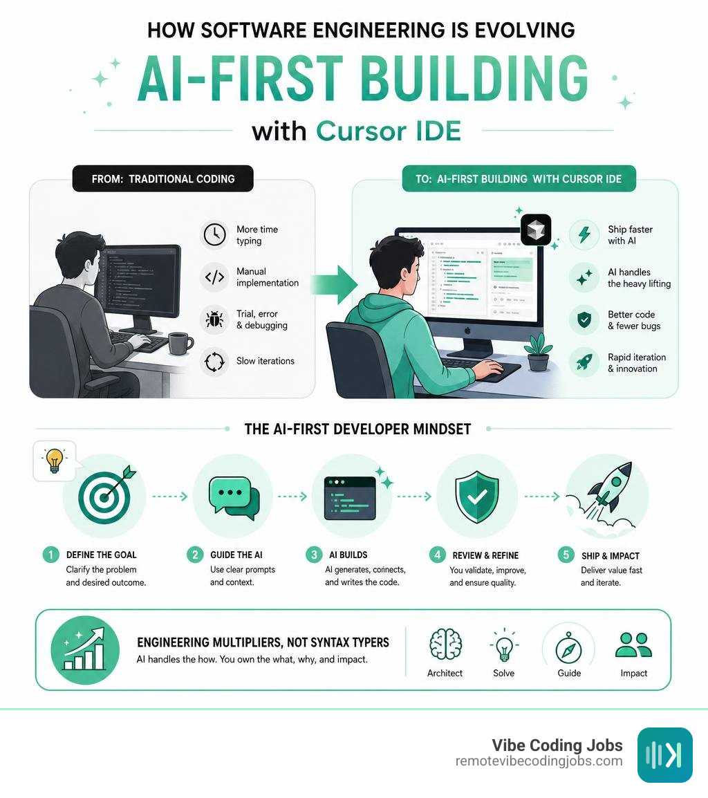 How software engineering is evolving into AI-first building with Cursor IDE infographic