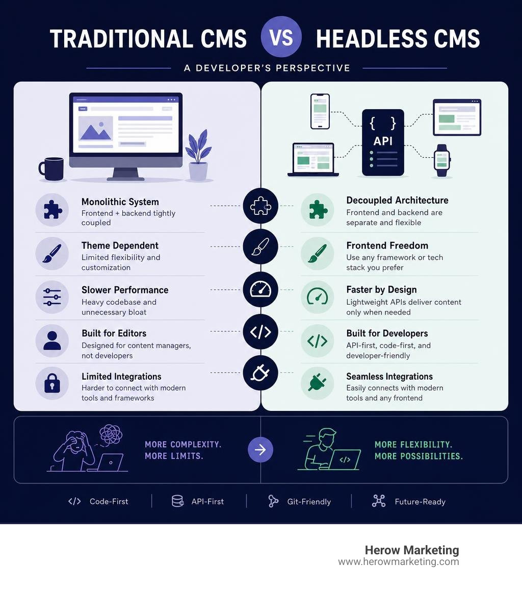 infographic comparing traditional vs headless cms for developers infographic infographic comparing traditional vs headless cms for developers infographic